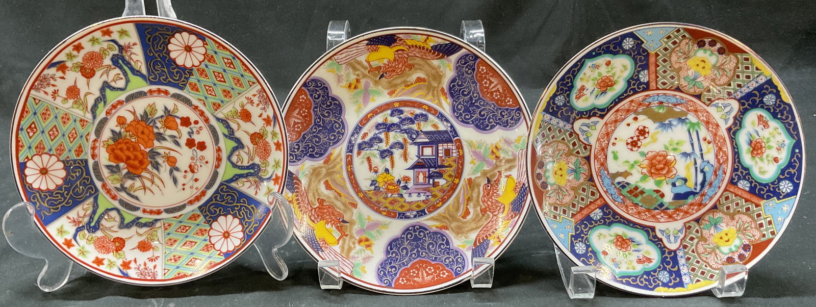 Lot 3 Japanese Imari Porcelain Wall Plaques Japan (1 of 11)