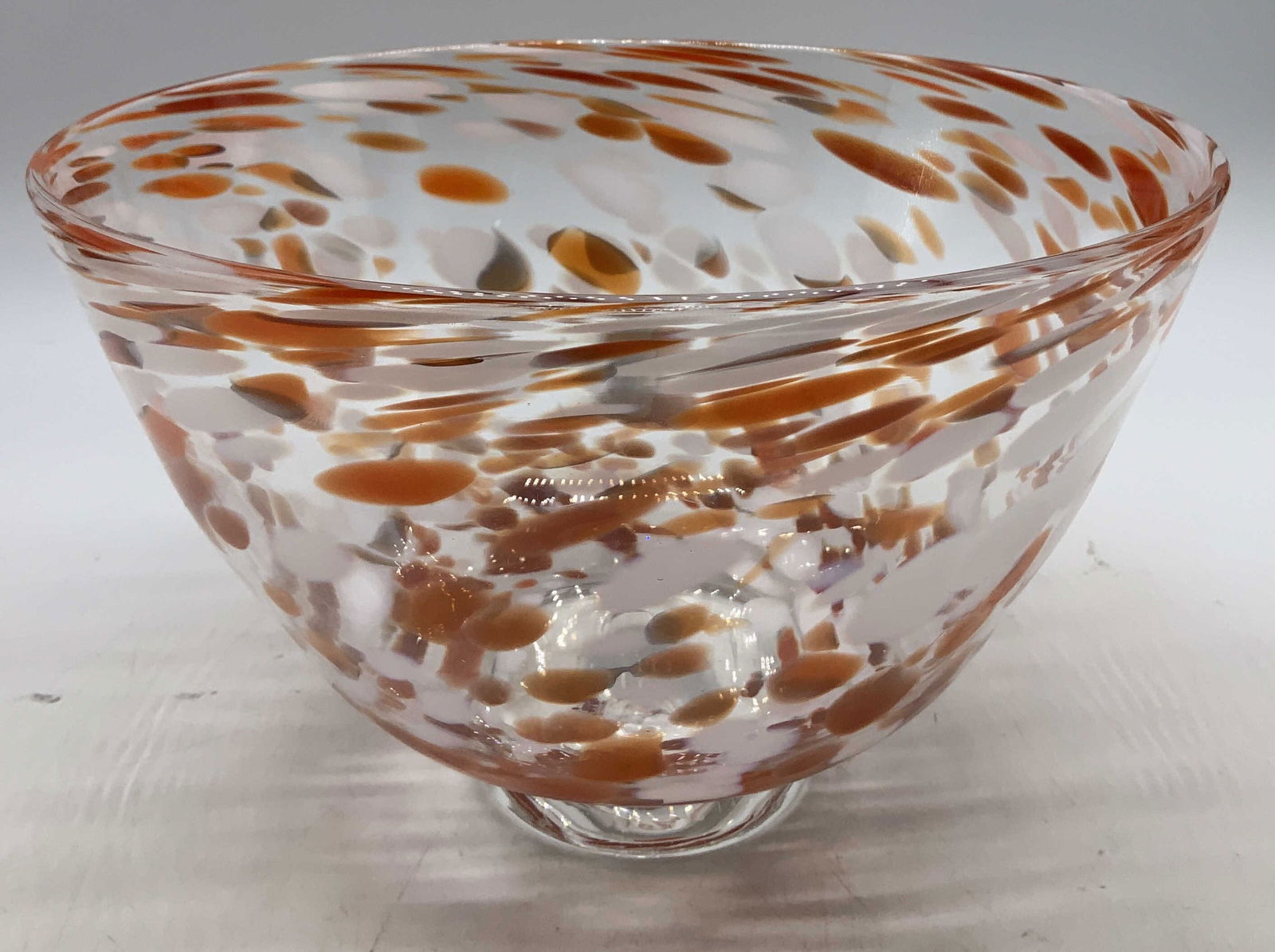 Hand Blown Spotted Art Glass Bowl (1 of 6)