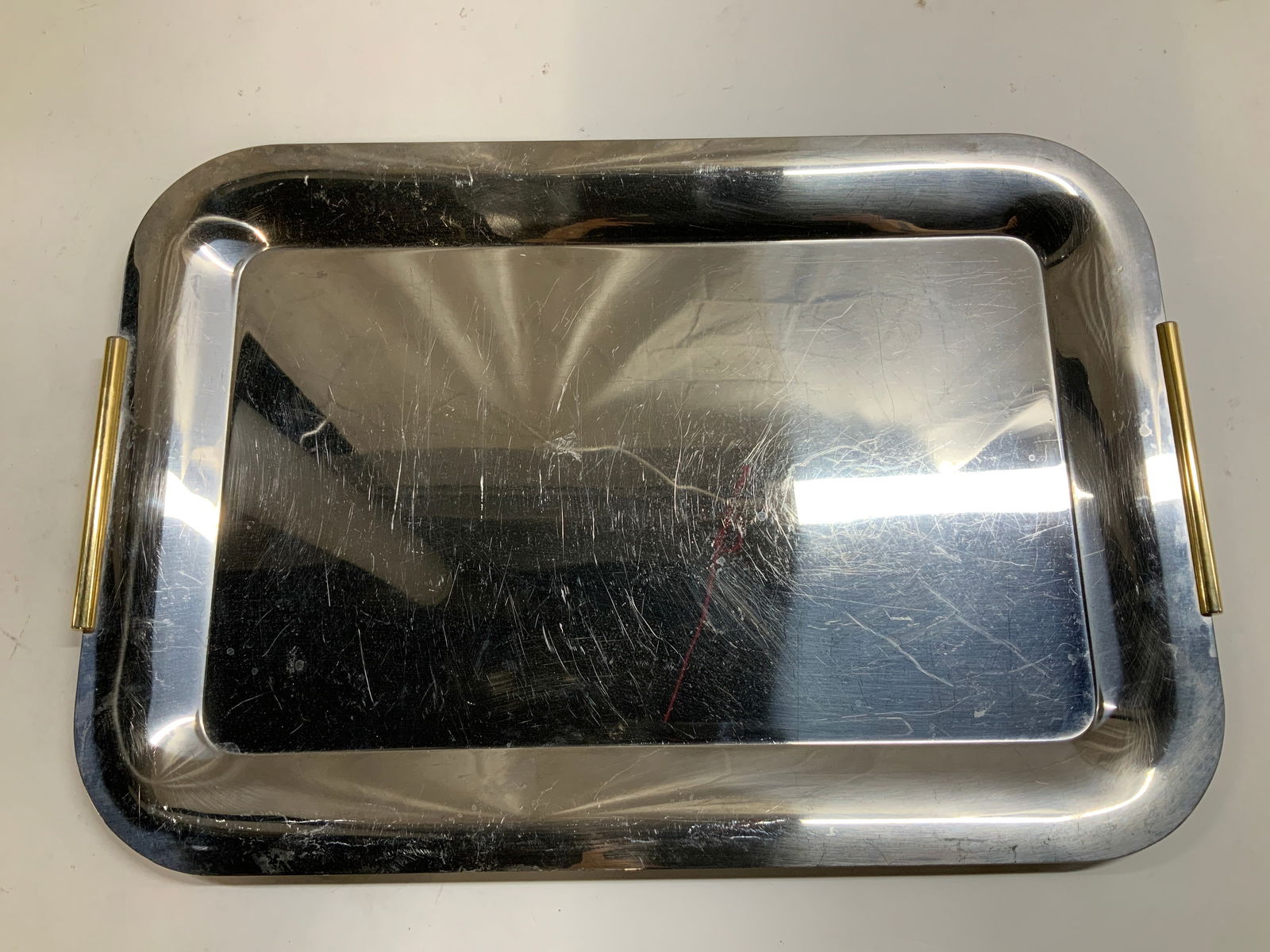 Vtg Rectangular Silver Toned Platter - 3