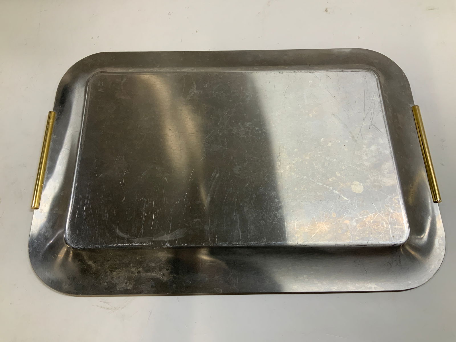 Vtg Rectangular Silver Toned Platter - 6