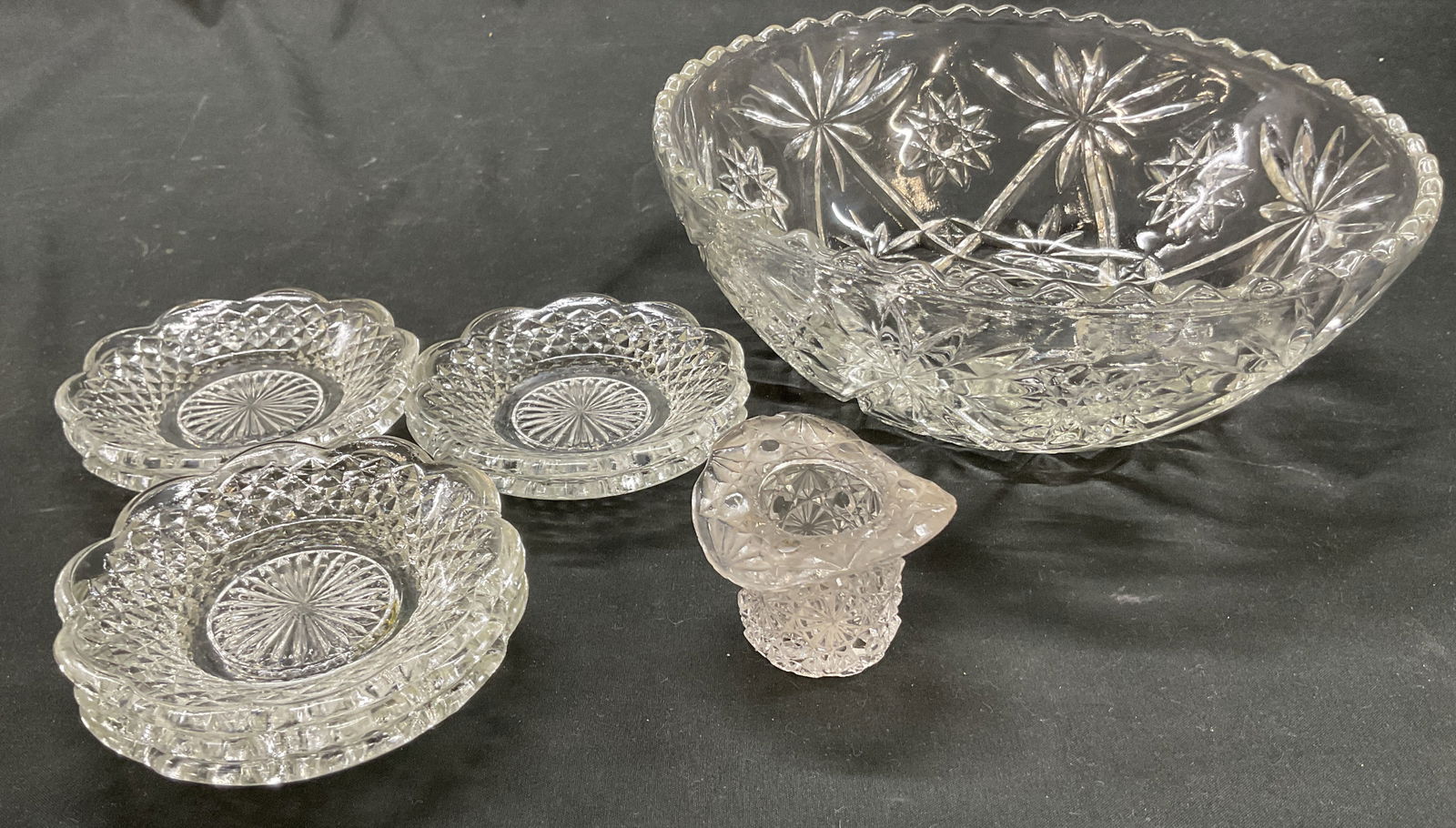 Grp Lot 9 Vintage Cut Glass Tableware (1 of 13)