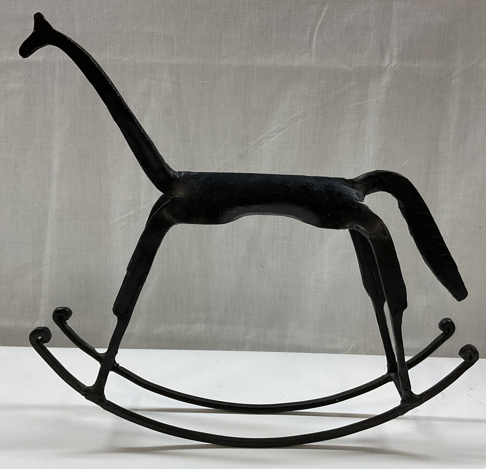 Vtg Hand Forged Iron Rocking Horse Sculpture (1 of 9)