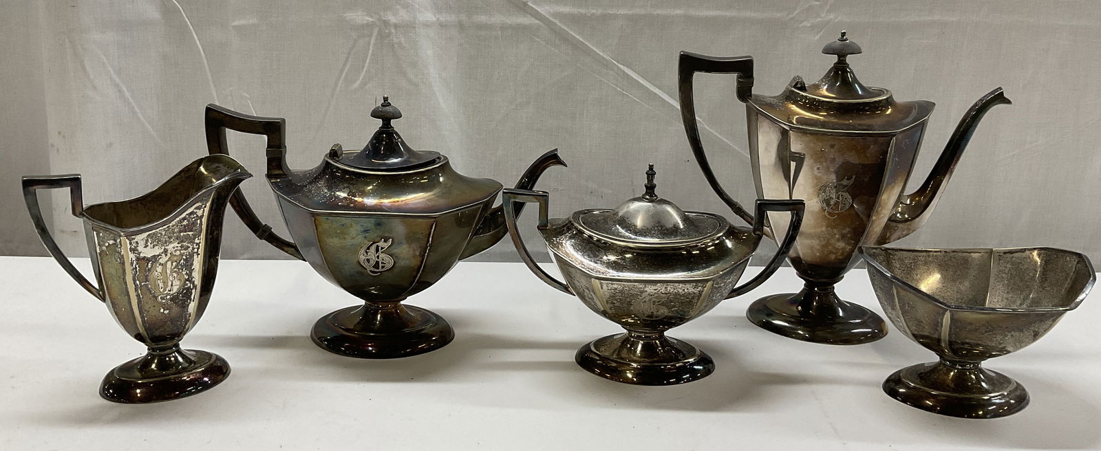 Group Lot 5 Antique Silver-Plated Dishes (1 of 15)