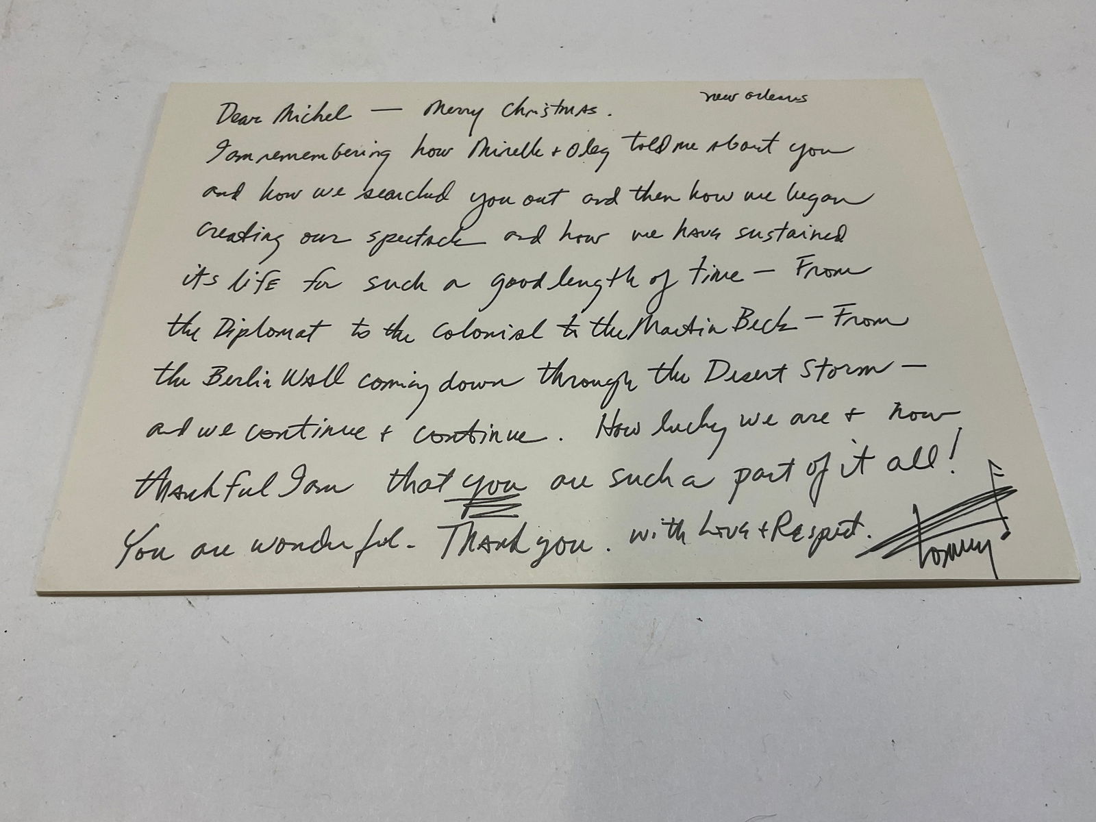 Signed Personalized Notes from Tommy Tune - 2