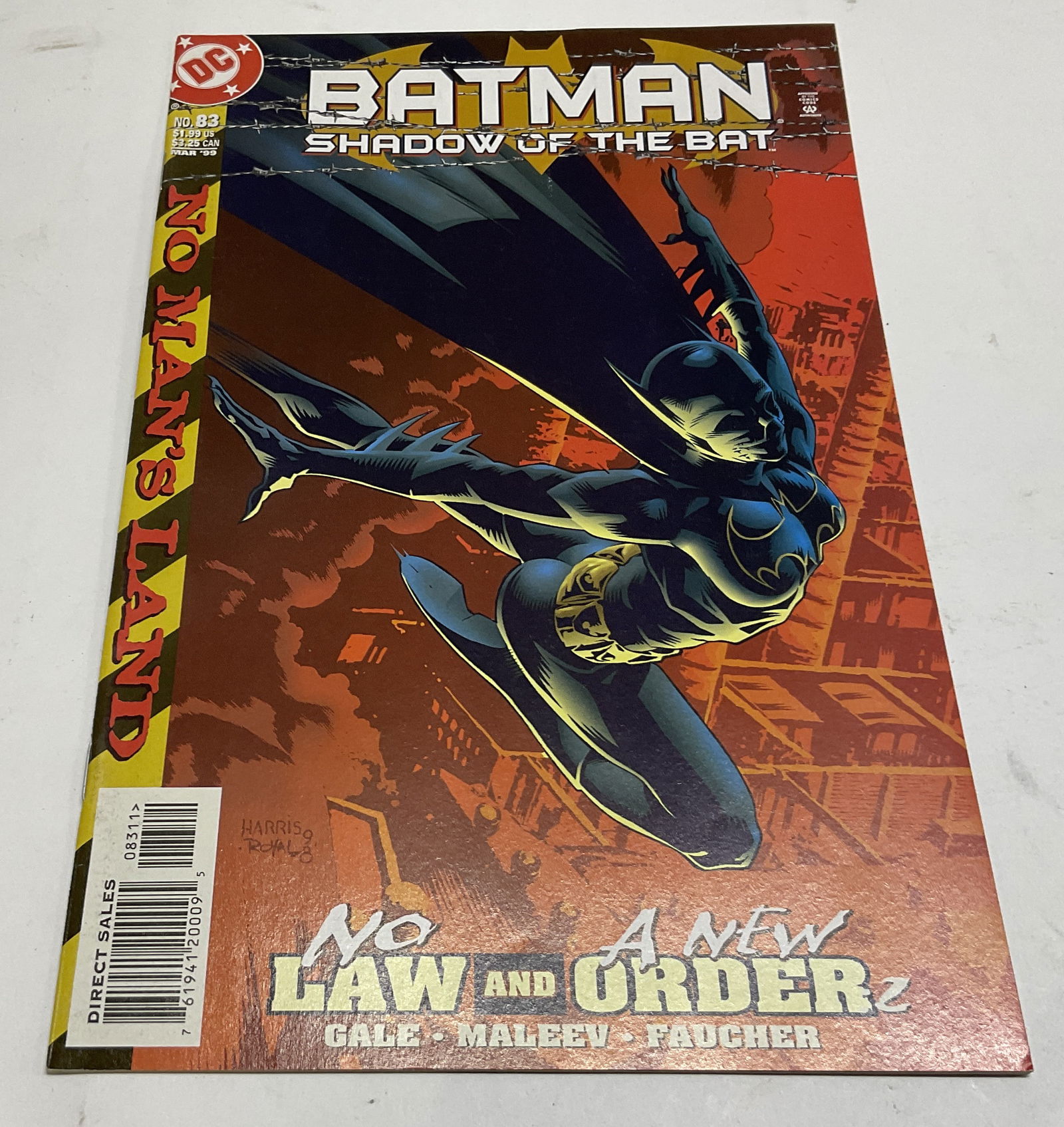 Batman Shadow of Bat Comic #83 1999: Batman Shadow of the Bat #83: No Law and A New Order 2 1999. By Gale, Maleev, and Faucher. Features various illustrations. Measures approximately 10 1/8in H x 6 11/16in L. Condition consistent with ex