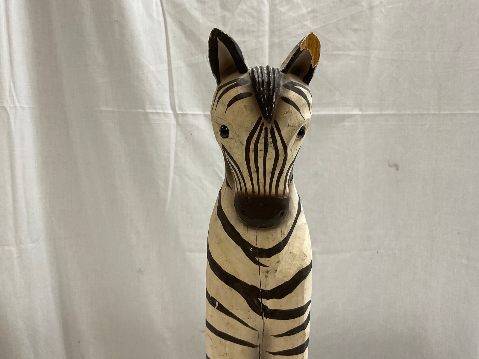 Signed Carved Zebra Statue - 2
