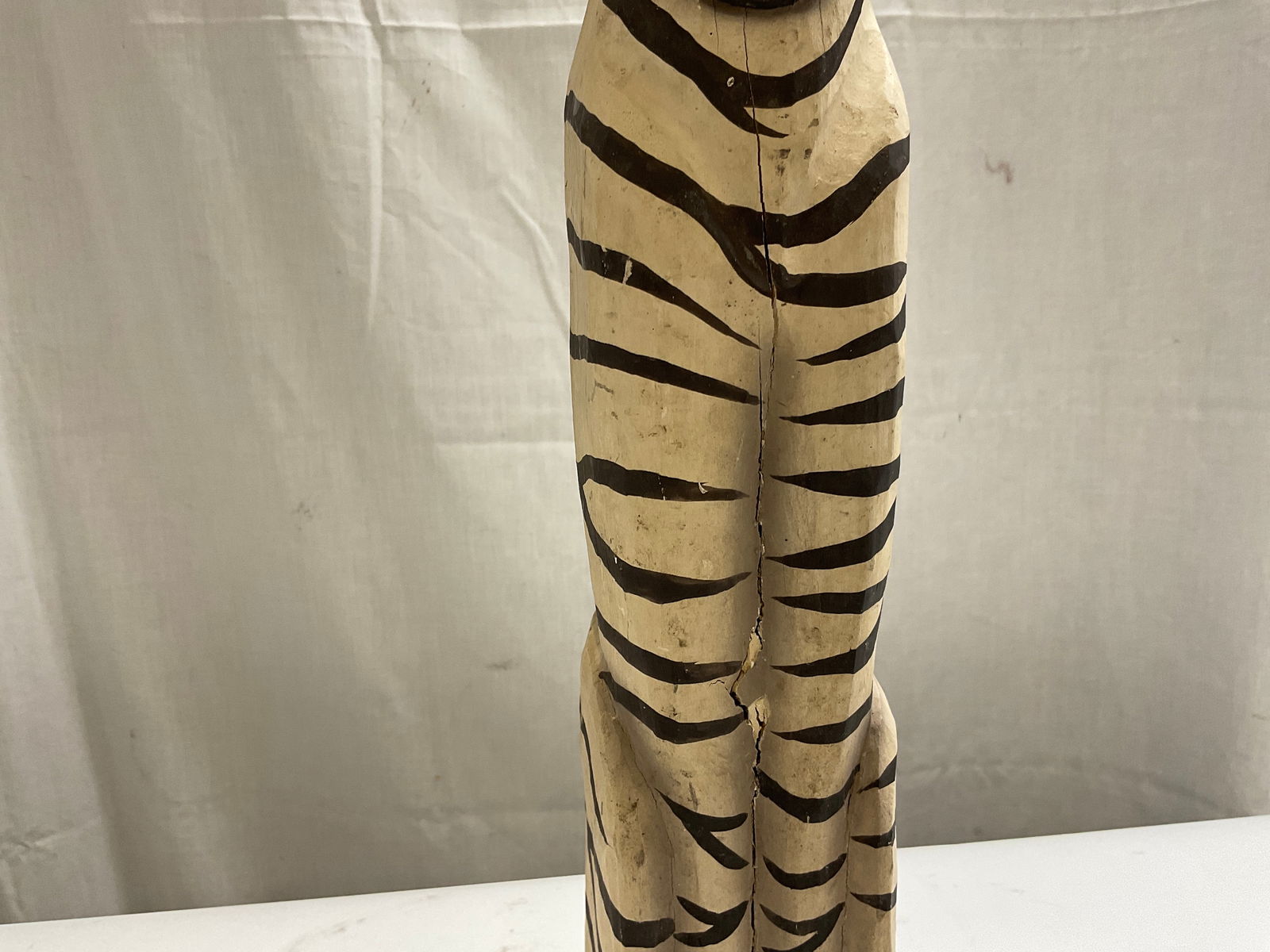 Signed Carved Zebra Statue - 3