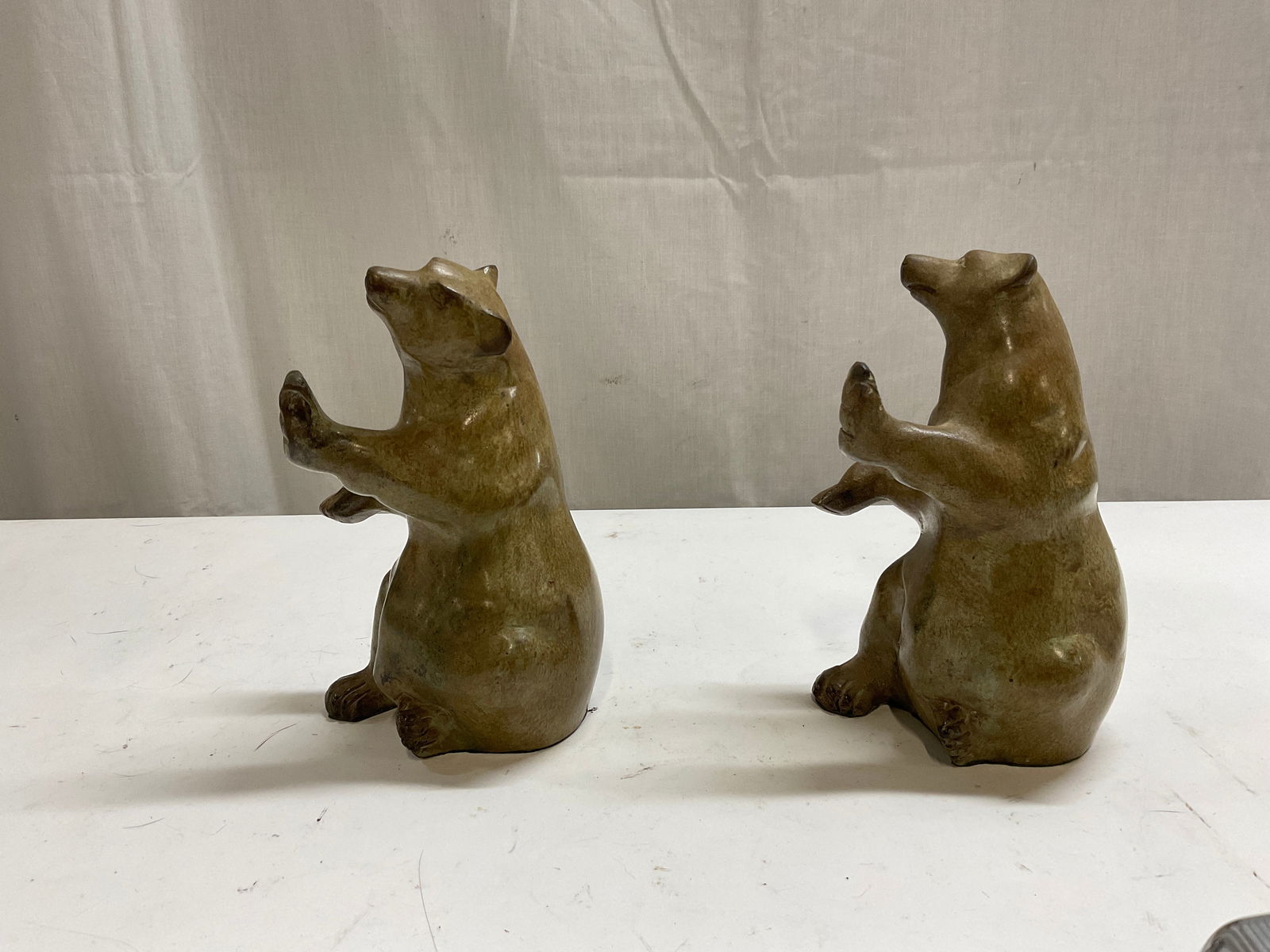 Pair Cast Iron Bear Bookends - 2