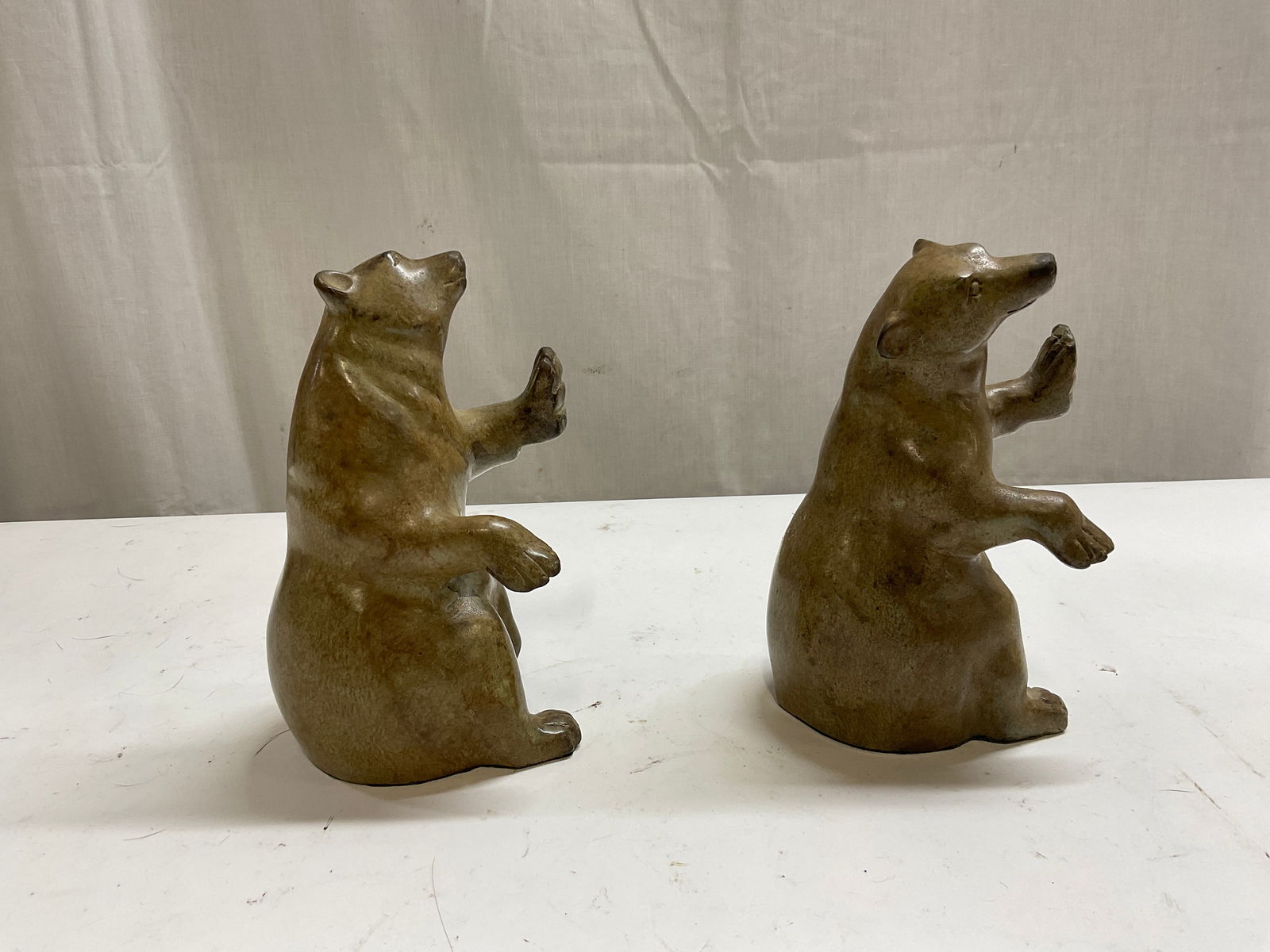 Pair Cast Iron Bear Bookends - 4