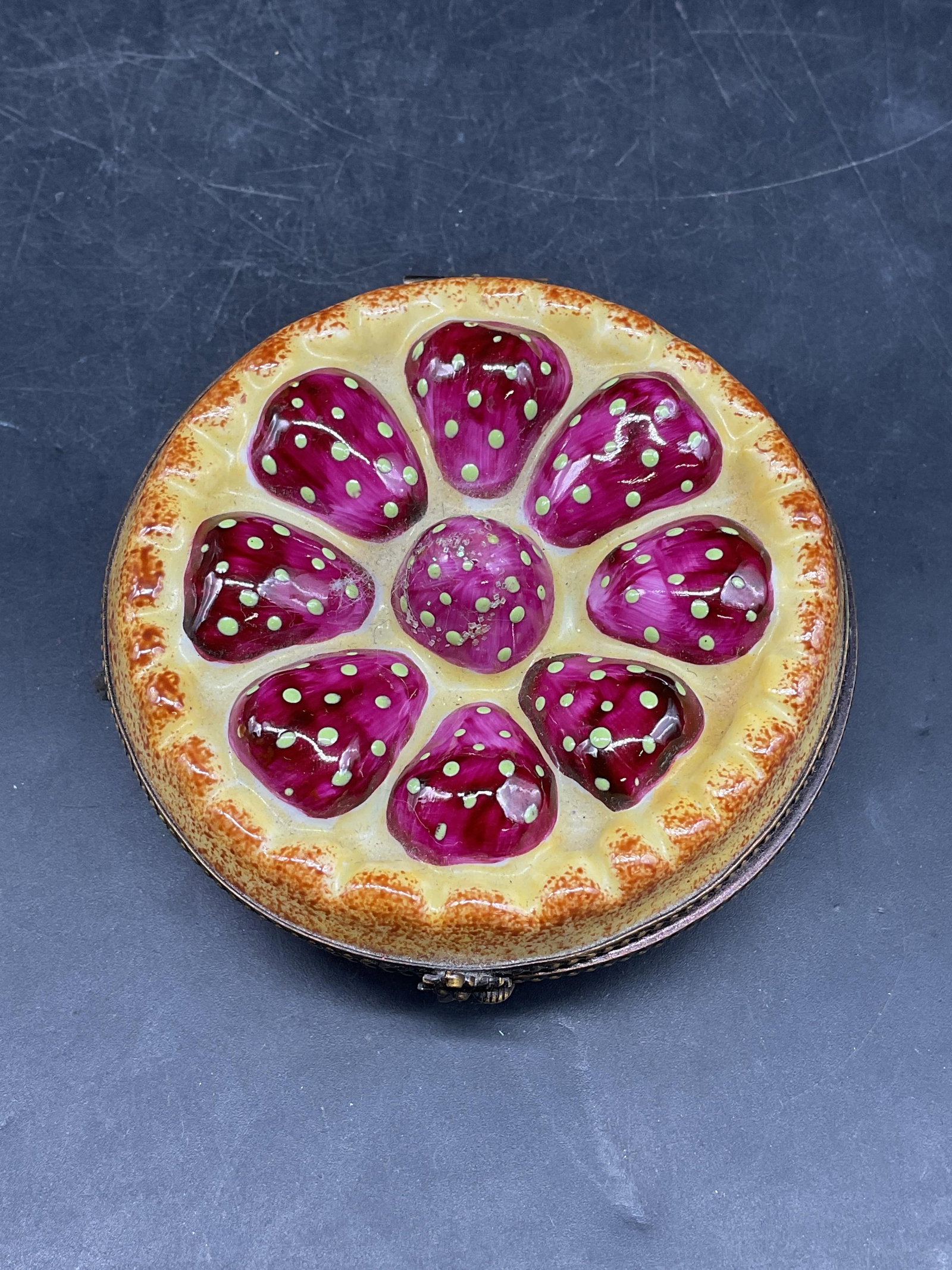 Vintage Limoges Porcelain Pie Trinket Box France - 2