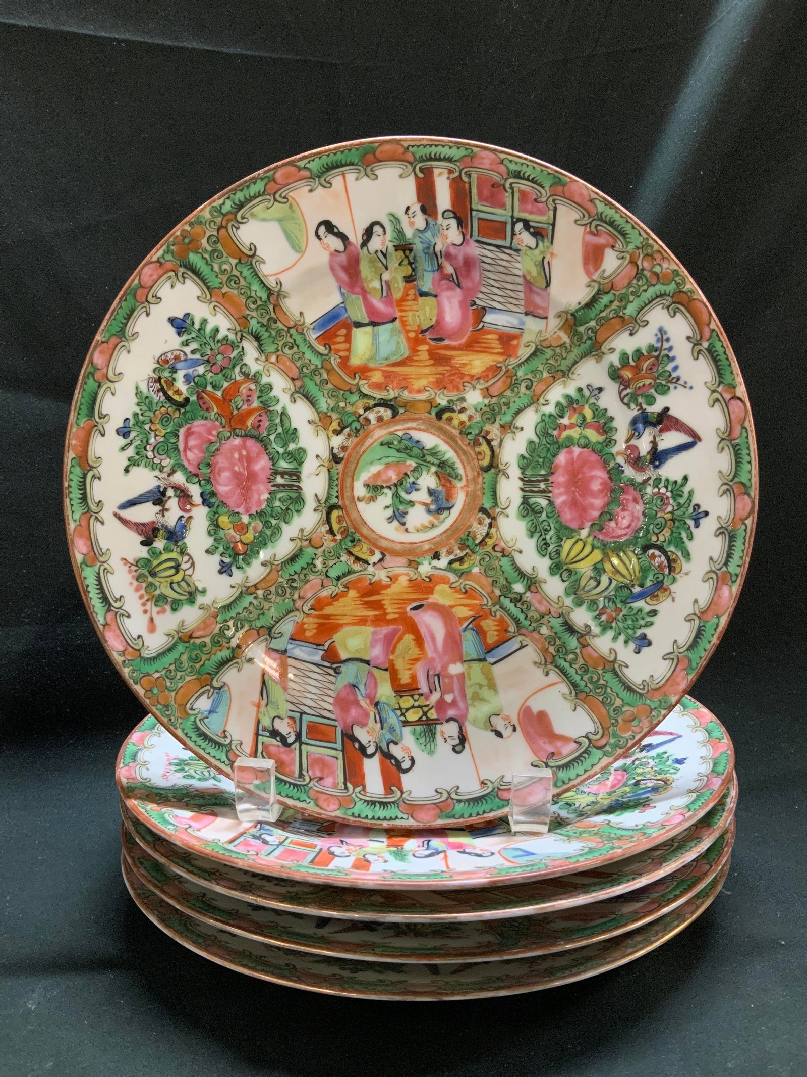 Set28 Vtg Rose Medallion Porc Tableware - 2