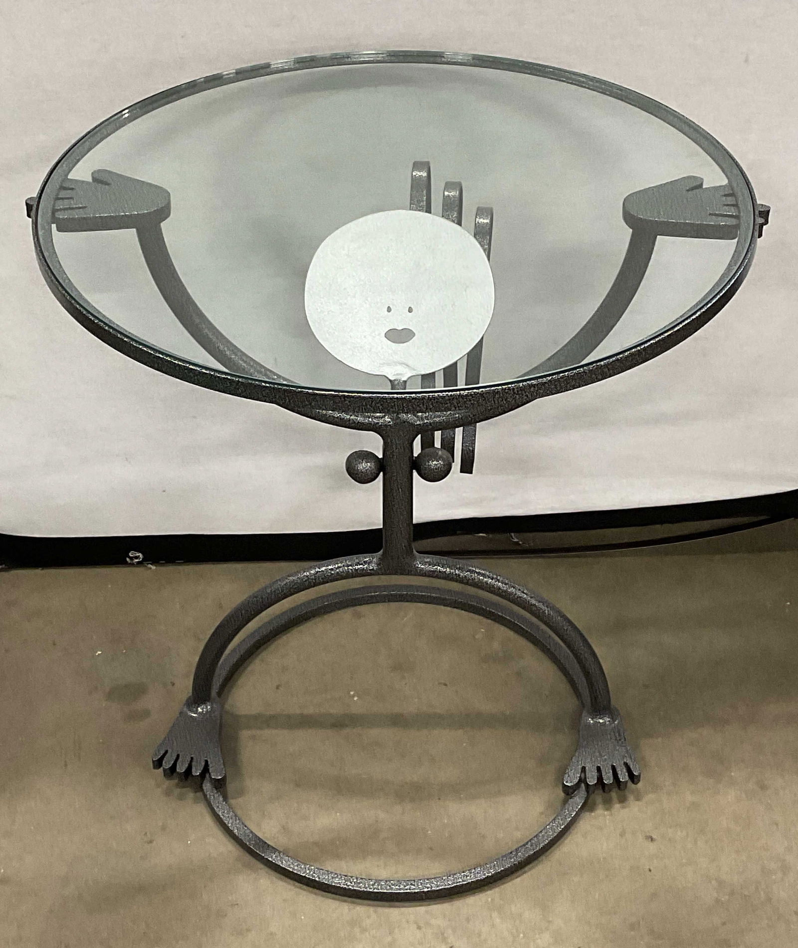 Garbotz She Woman Round Glass Side Table 22in (1 of 6)