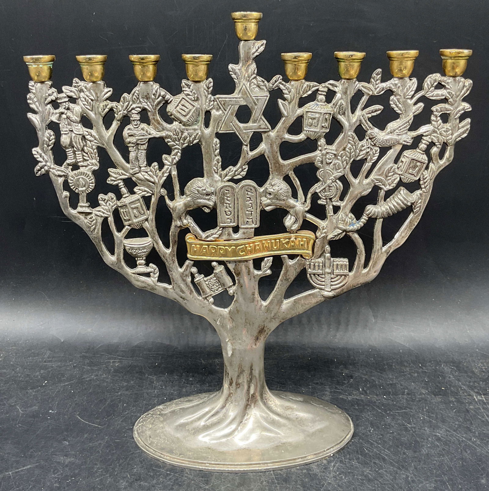 GODINGER Silver Plated Tree of Life Menorah (1 of 8)