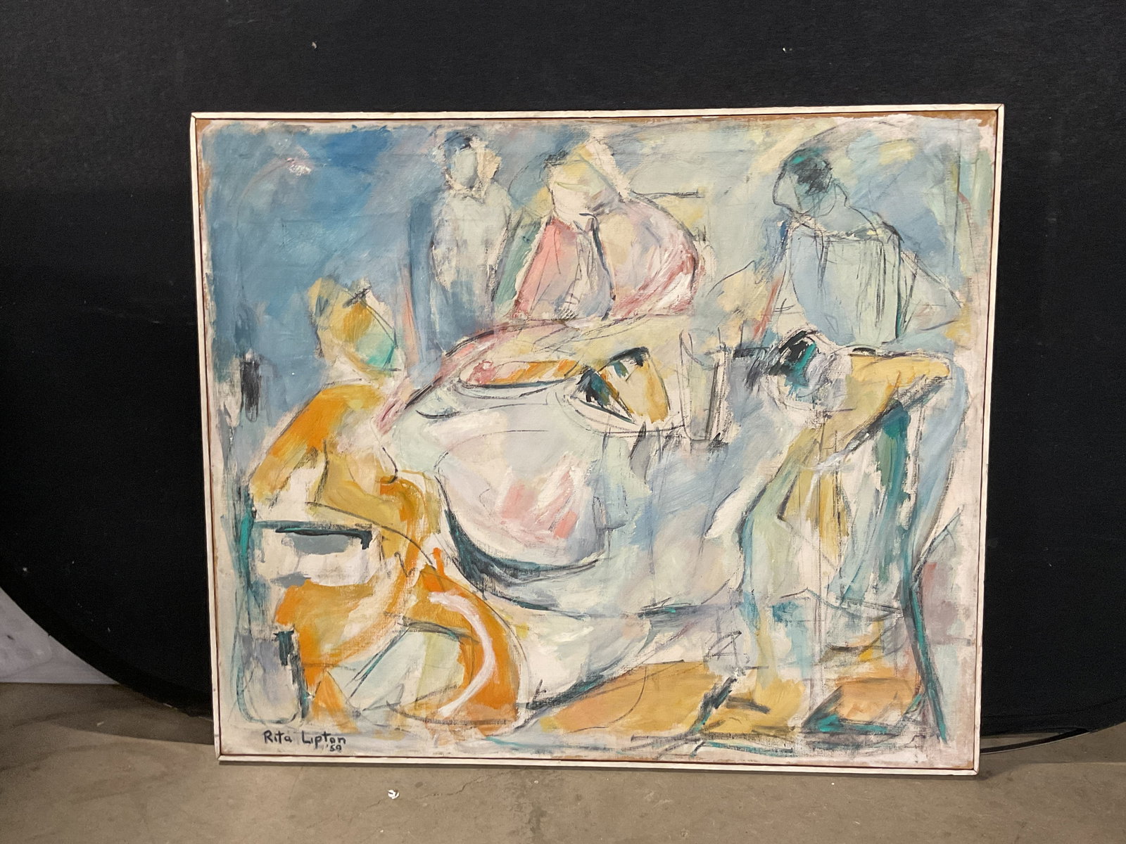 Rita Lipton Irish B.1916 Abstract Painting 38in - 8