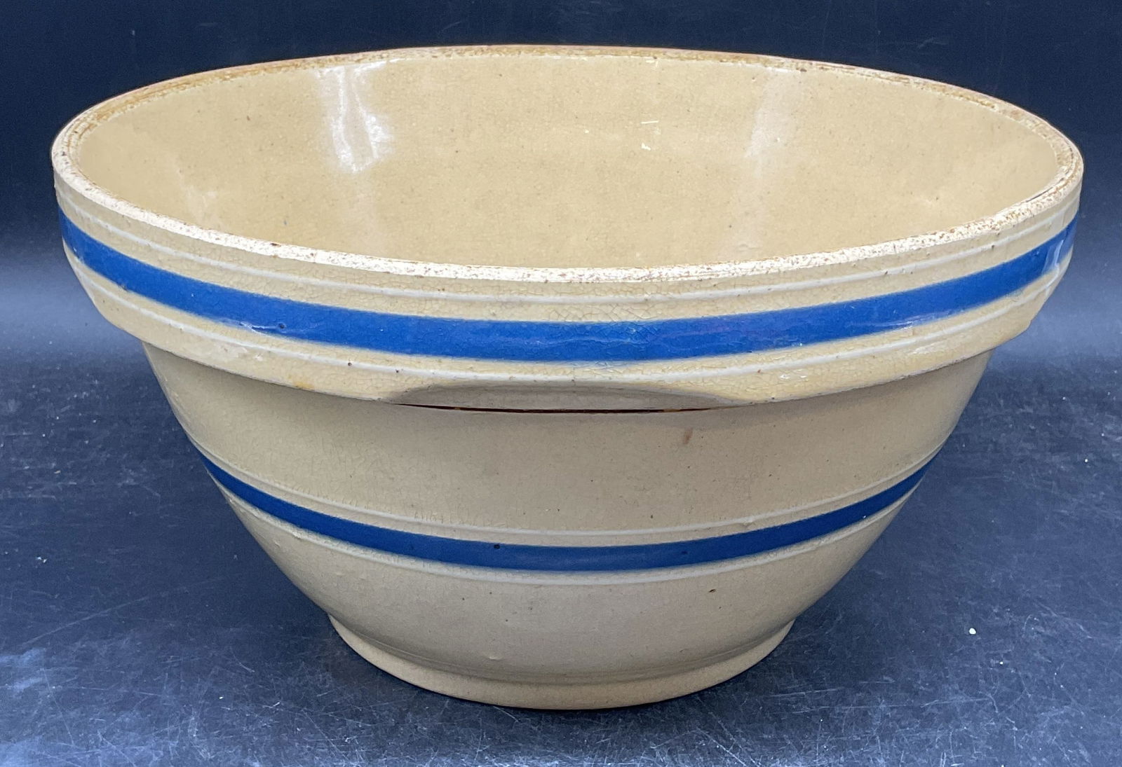 Antique Yellow Ware Pottery Mixing Bowl (1 of 6)