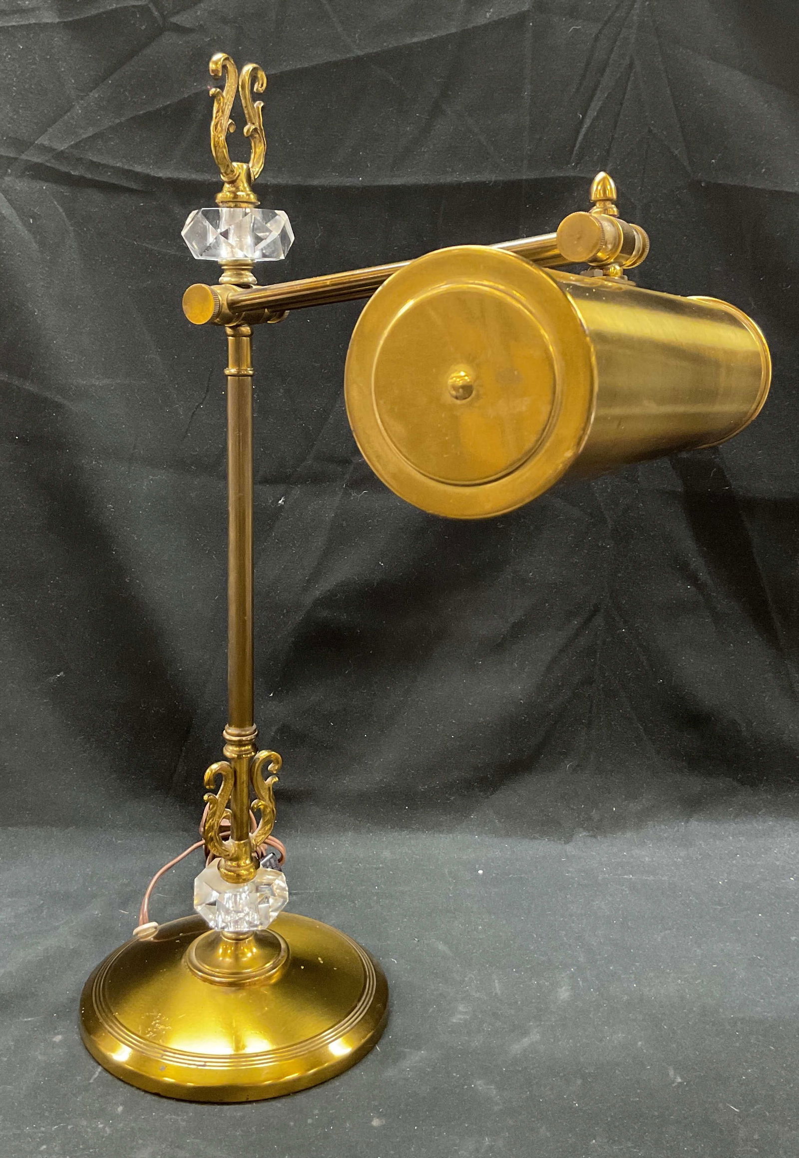Vtg Art Deco Style Brass Swing Arm Lamp (1 of 9)