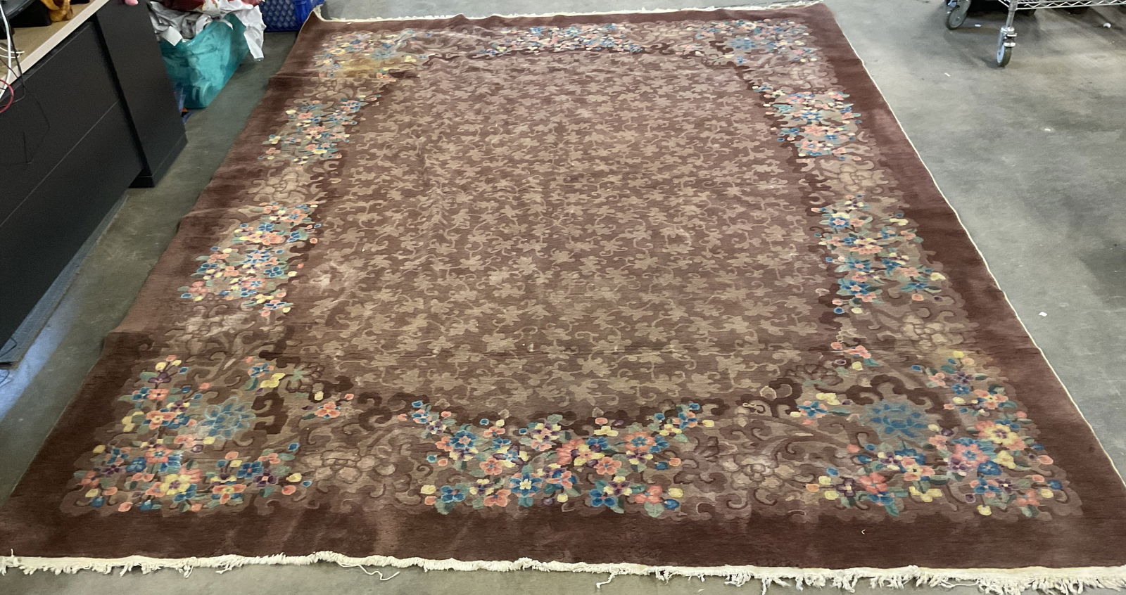 Chinese Art Deco Style Floral Wool Area Rug (1 of 6)