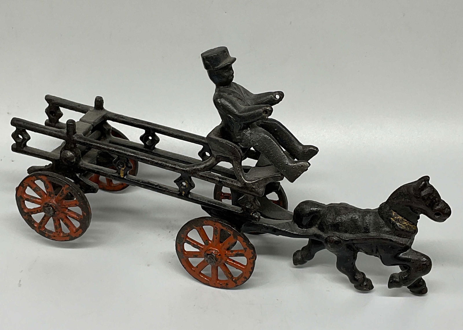 Antique Iron Horse Drawn Wagon Toy (1 of 6)