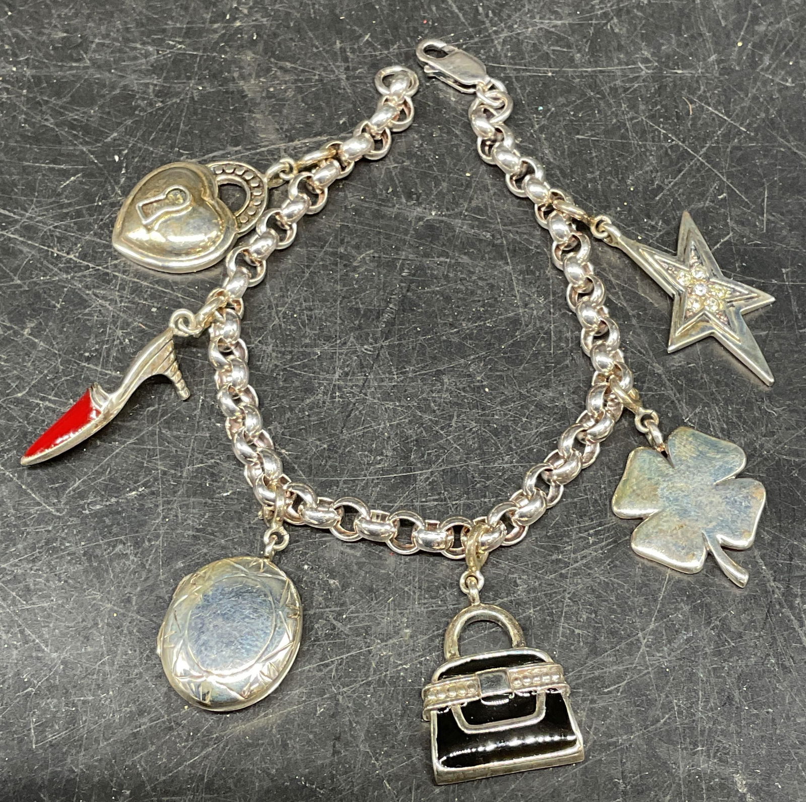 Vintage Sterling Silver Charm Bracelet (1 of 7)