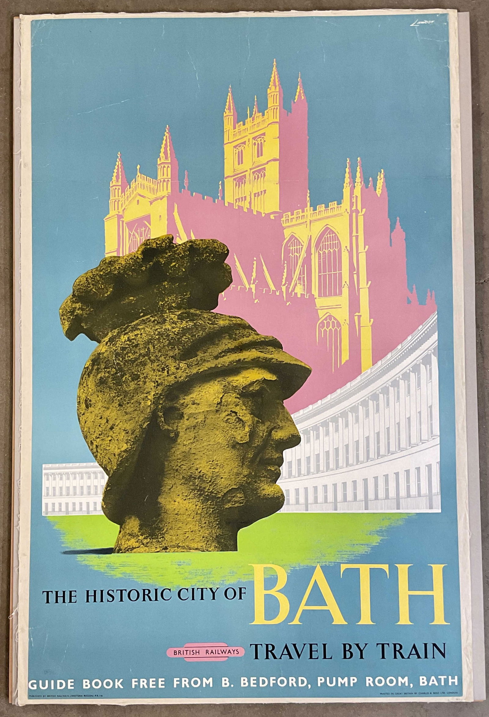 1960s British Railways Bath Travel Poster 39in (1 of 6)