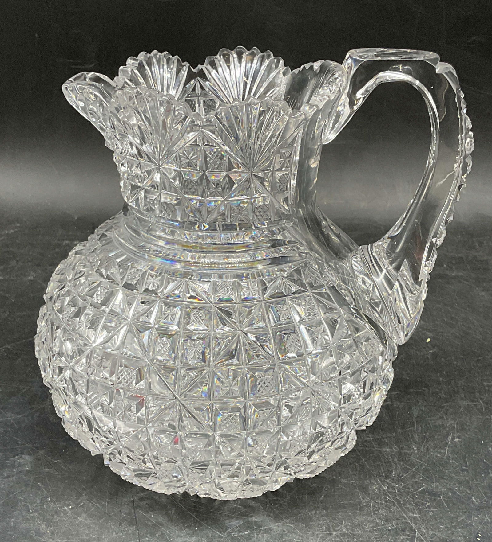 American Brilliant Period Uranium Glass Pitcher (1 of 7)