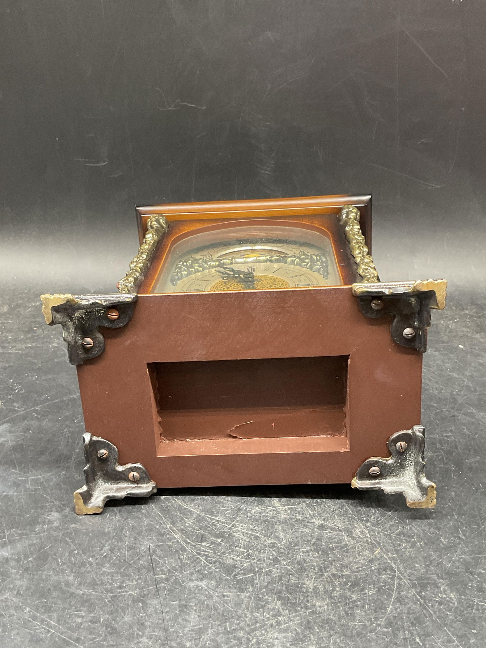 Signed German Moon Phase Mantel Clock - 7