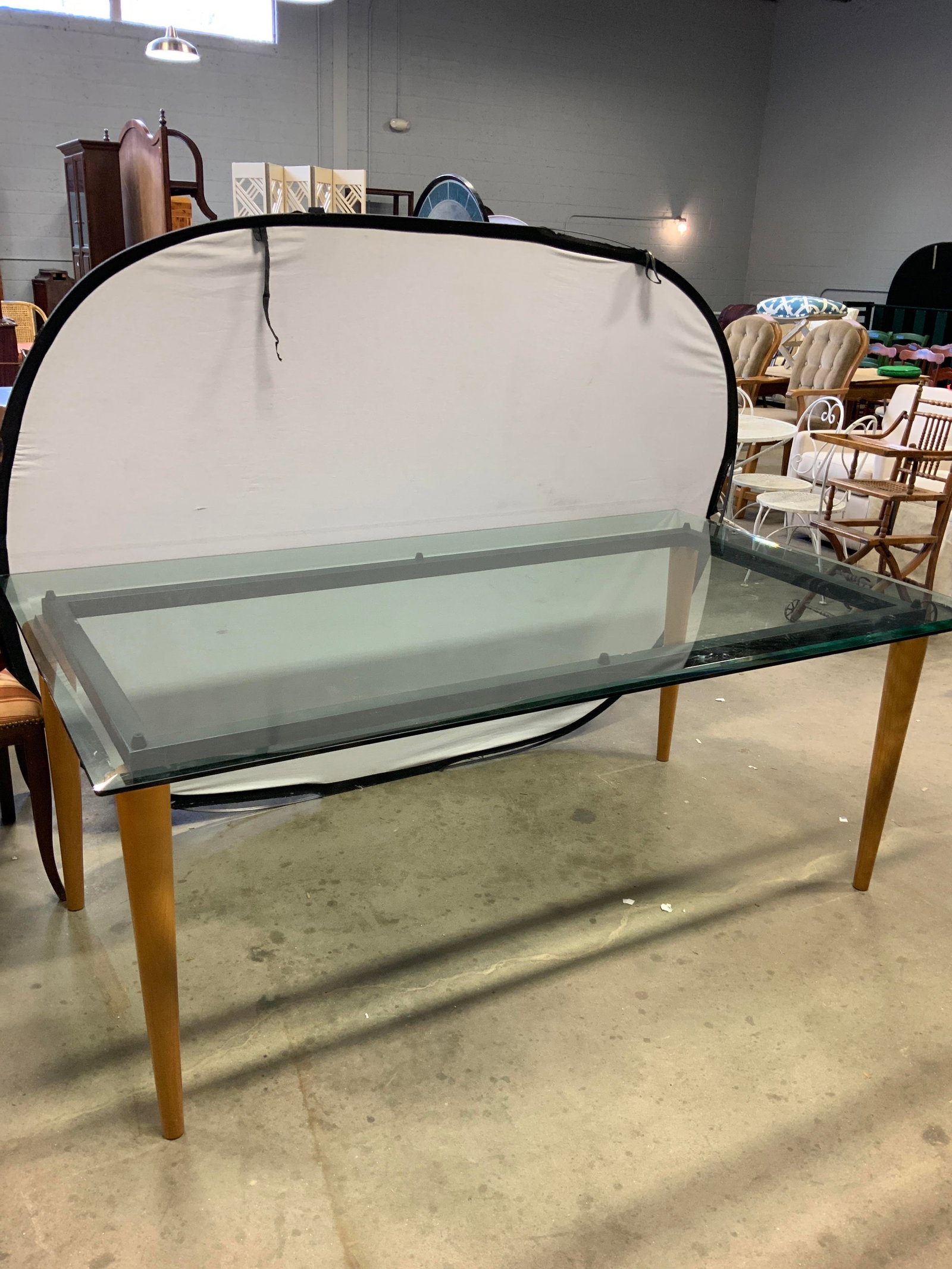 MCM Rectangular Glass Dining Table - 2