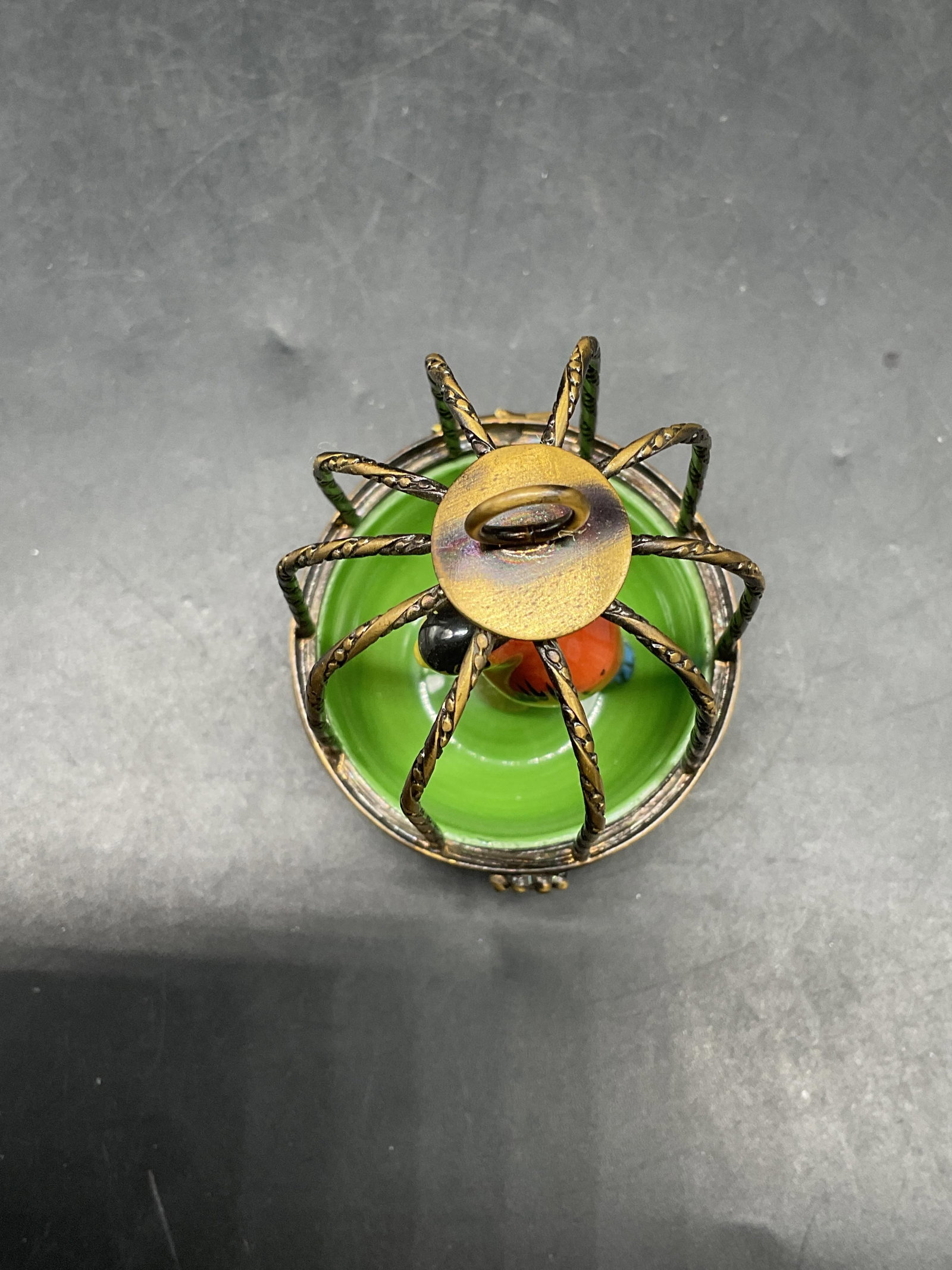 Eximious Limoges Porc Birdcage Trinket Box - 2