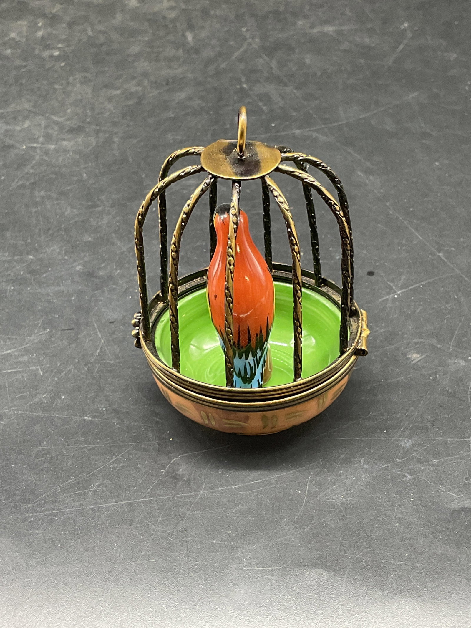 Eximious Limoges Porc Birdcage Trinket Box - 3