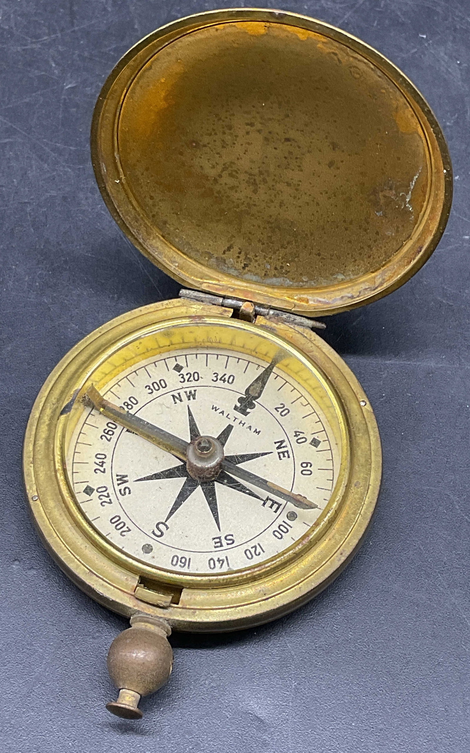 Antique Waltham Brass Military Compass (1 of 7)