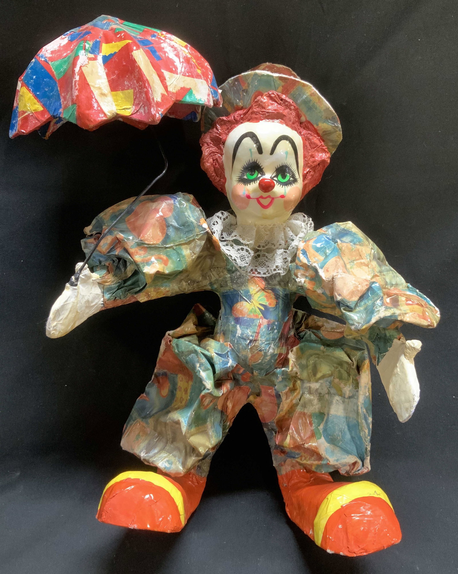 Vtg Sgnd Paper Mache Clown Figurine MEXICO (1 of 7)