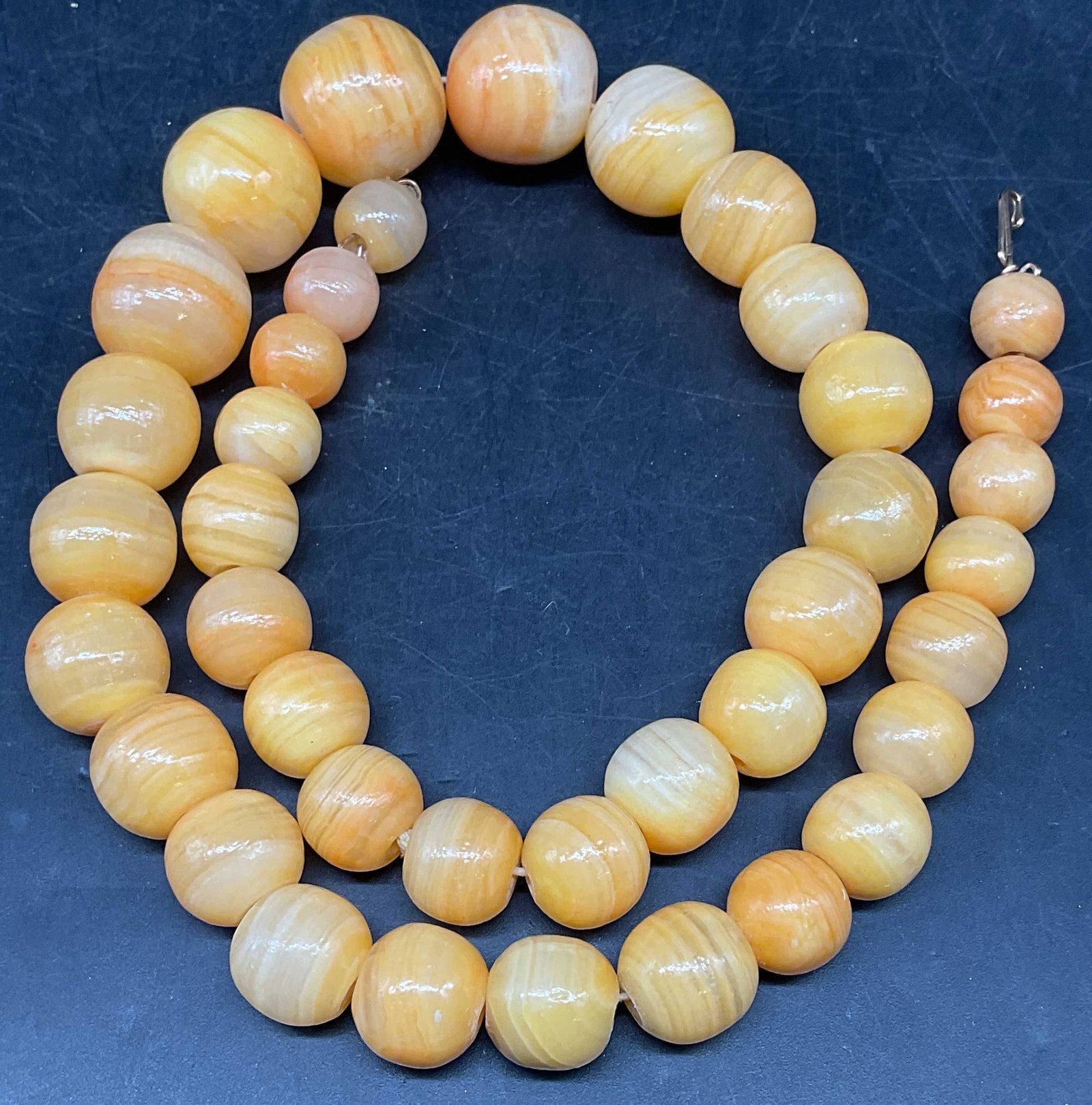 Orange Banded Agate Beaded Necklace (1 of 6)