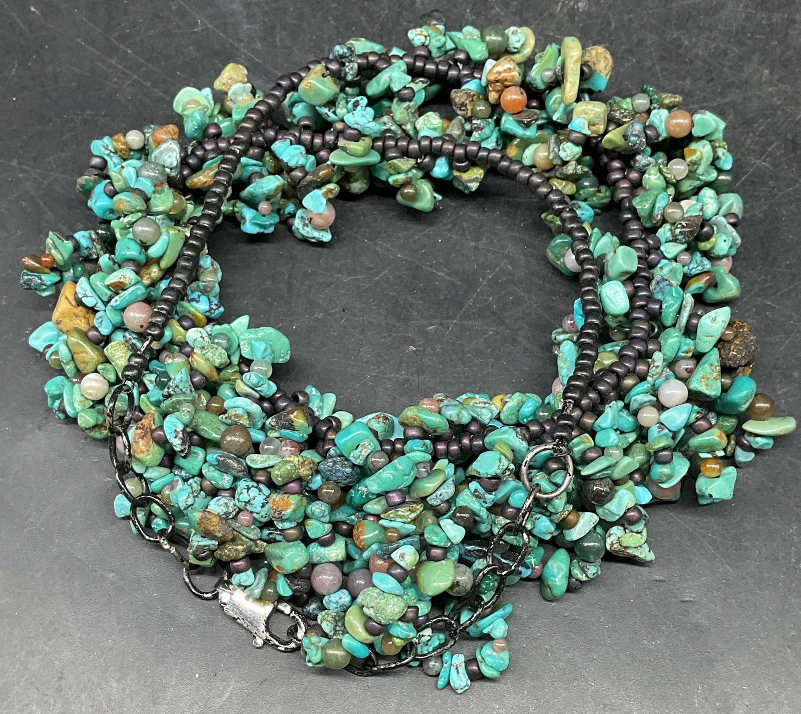 Vintage Turquoise Chip Beaded Necklace (1 of 6)