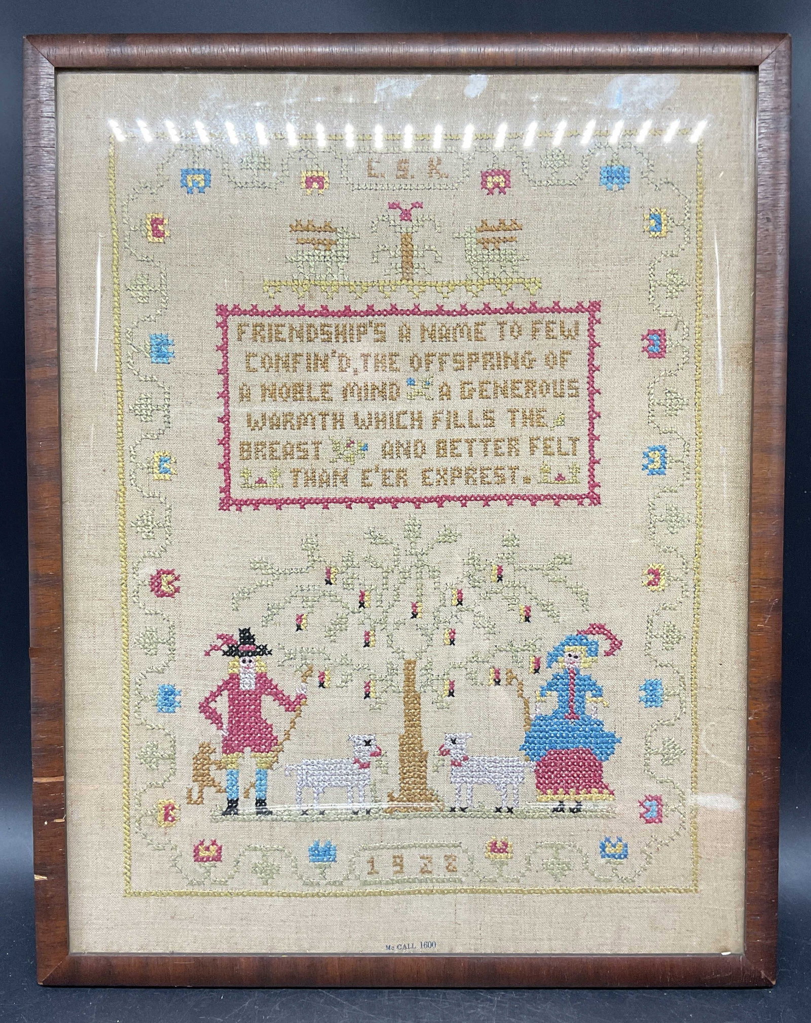 1928 McCall Friendship Cross Stitch Sampler (1 of 6)