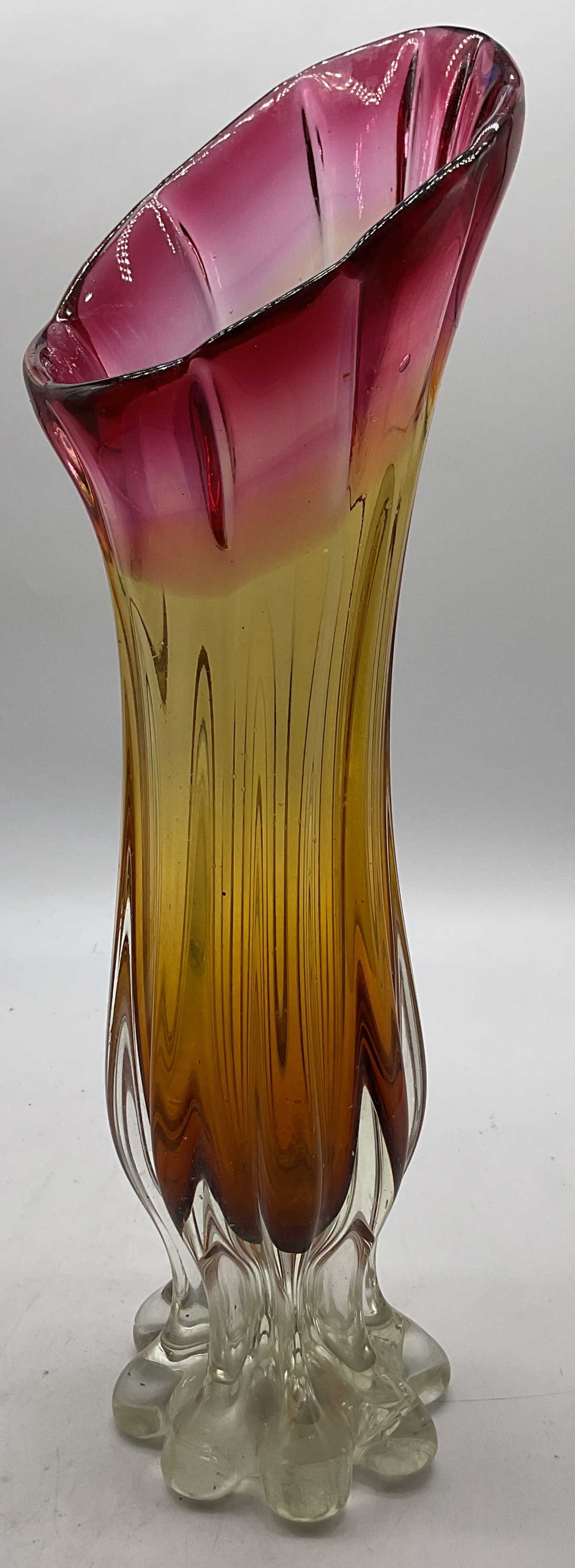 Murano Style Hand Blown Art Glass Vase (1 of 9)