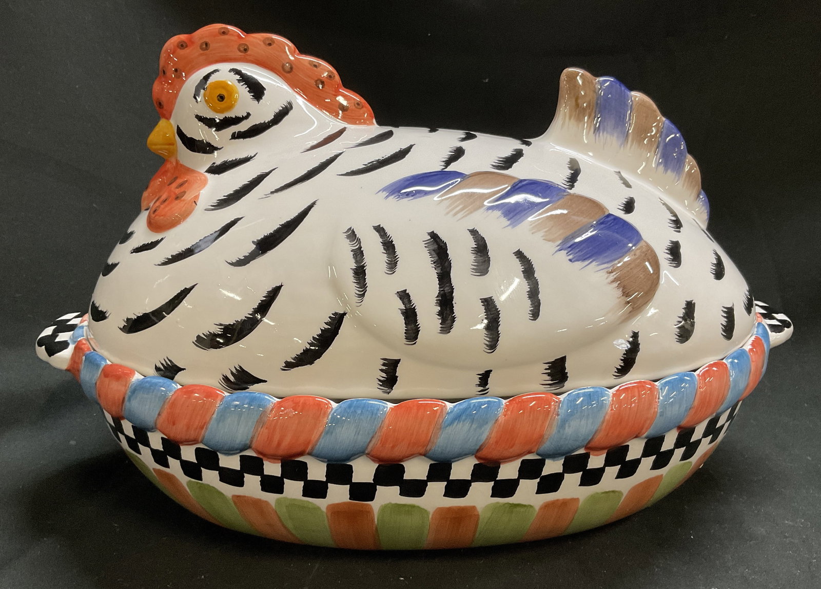 Bazaars World Inc. Hand-Painted Ceramic Hen Dish (1 of 10)
