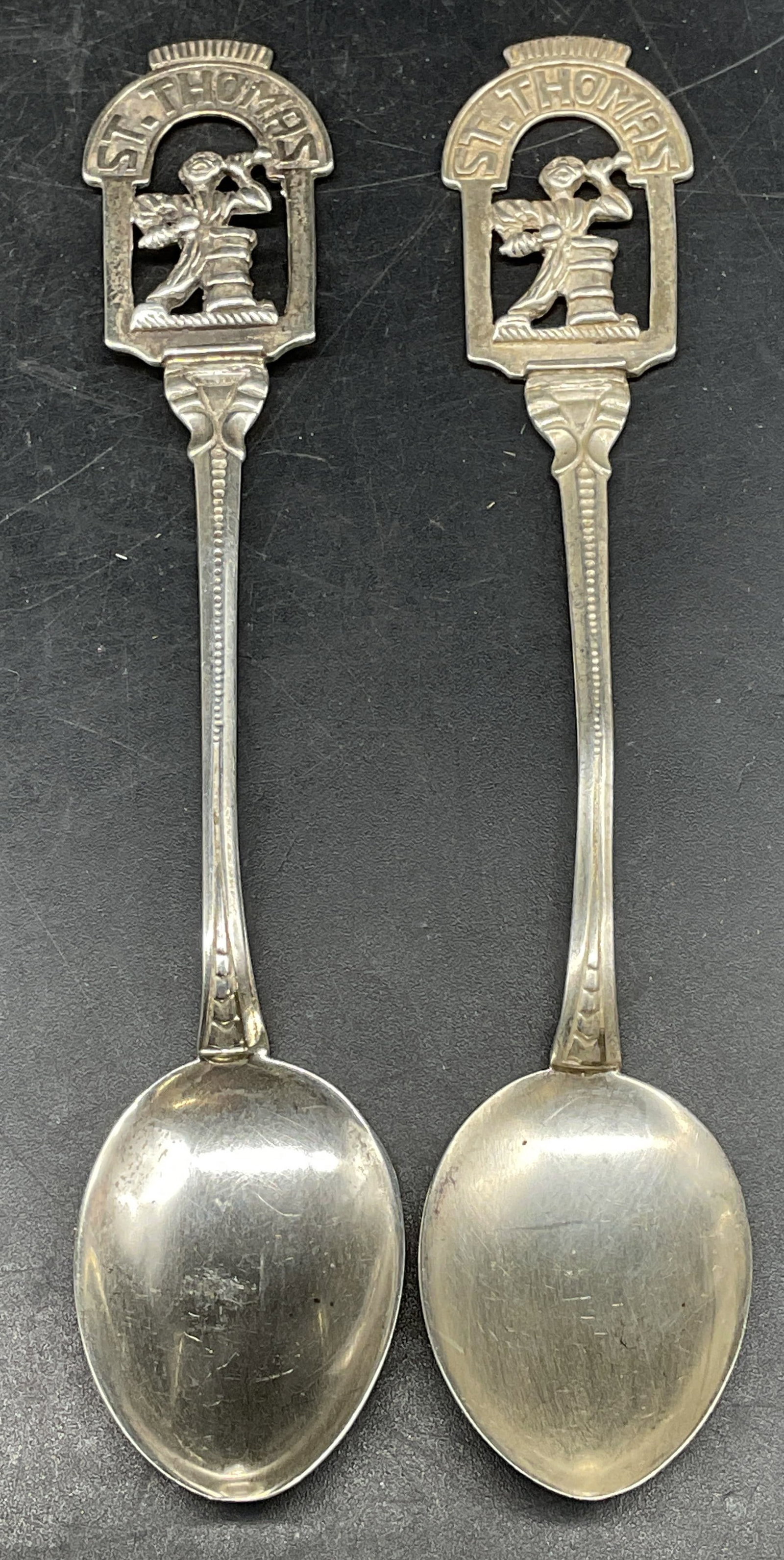 Pair Sterling Silver St Thomas Spoons Germany (1 of 6)