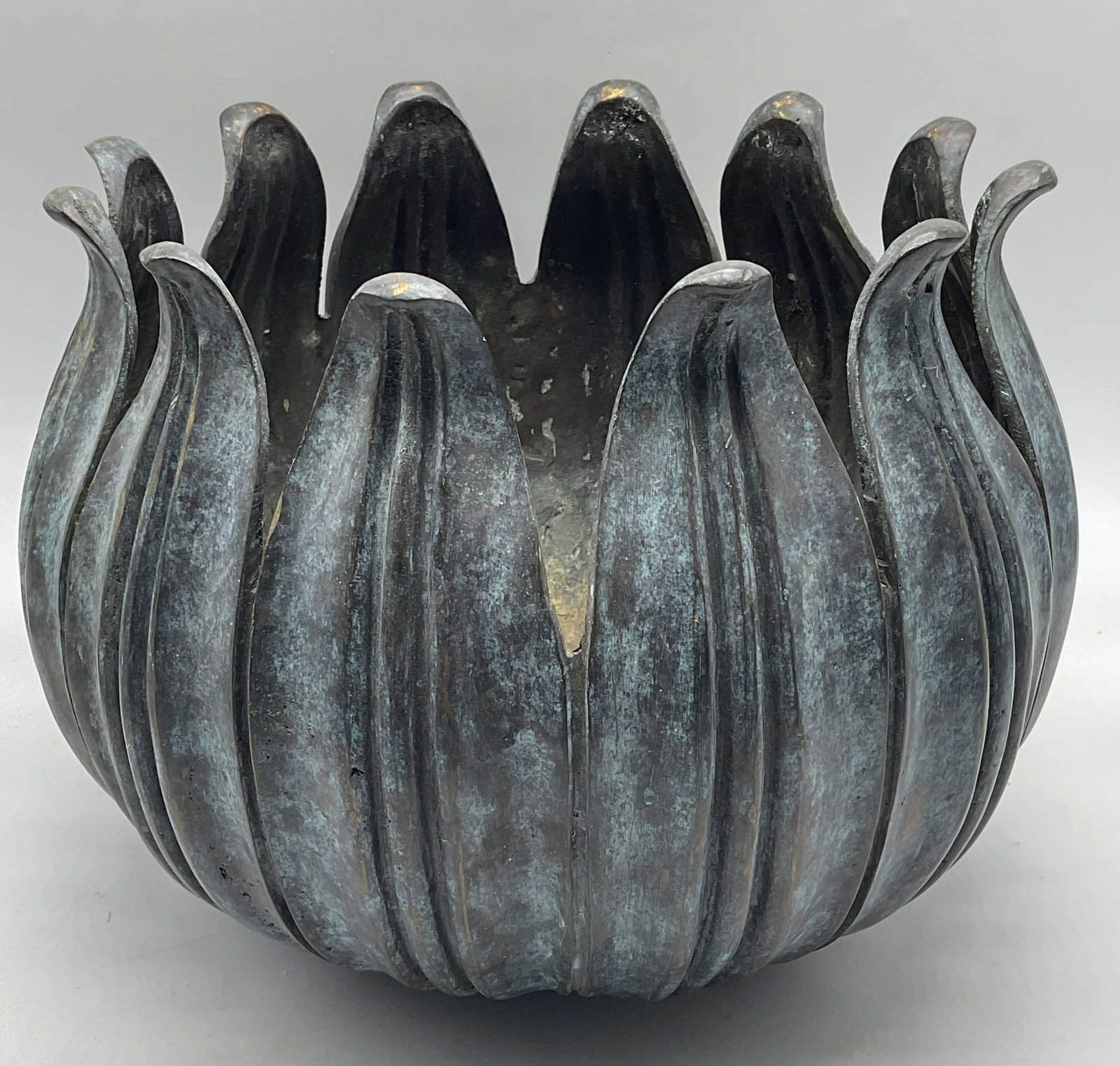 Vintage Bronze Lotus Flower Planter (1 of 6)