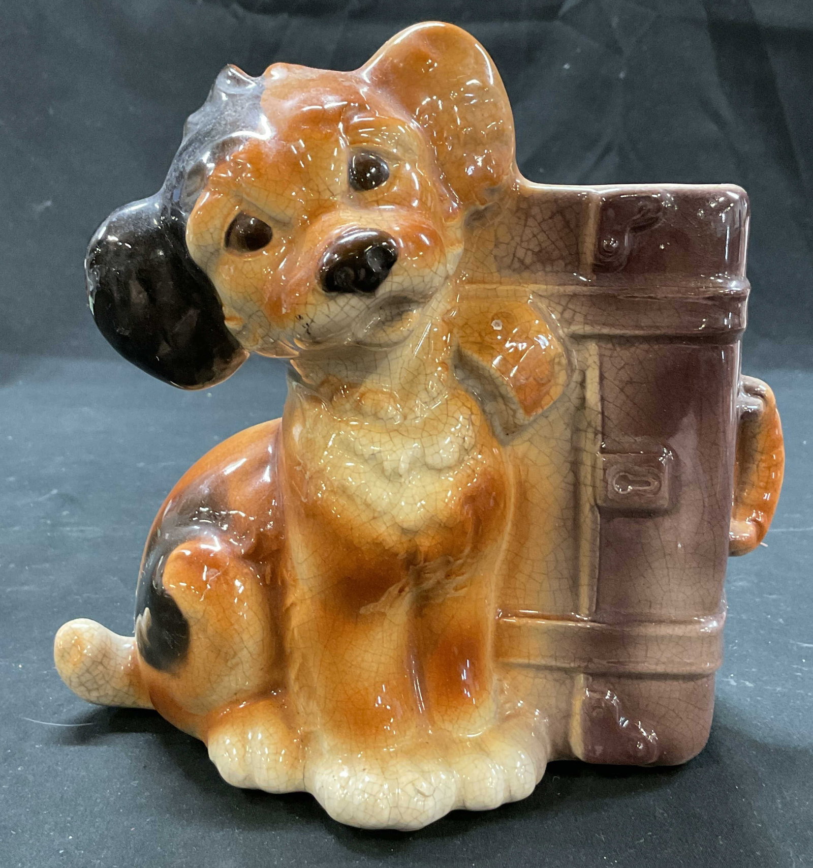 Royal Copley Ceramic Dog W Suitcase Planter (1 of 8)