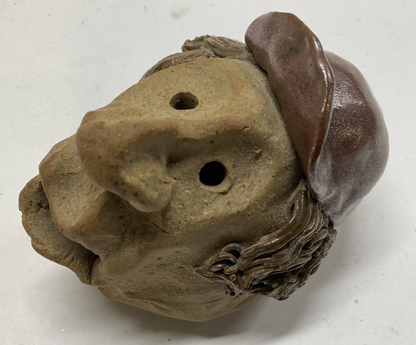 SGNED Handcrafted Clay Head Sculpture (1 of 8)