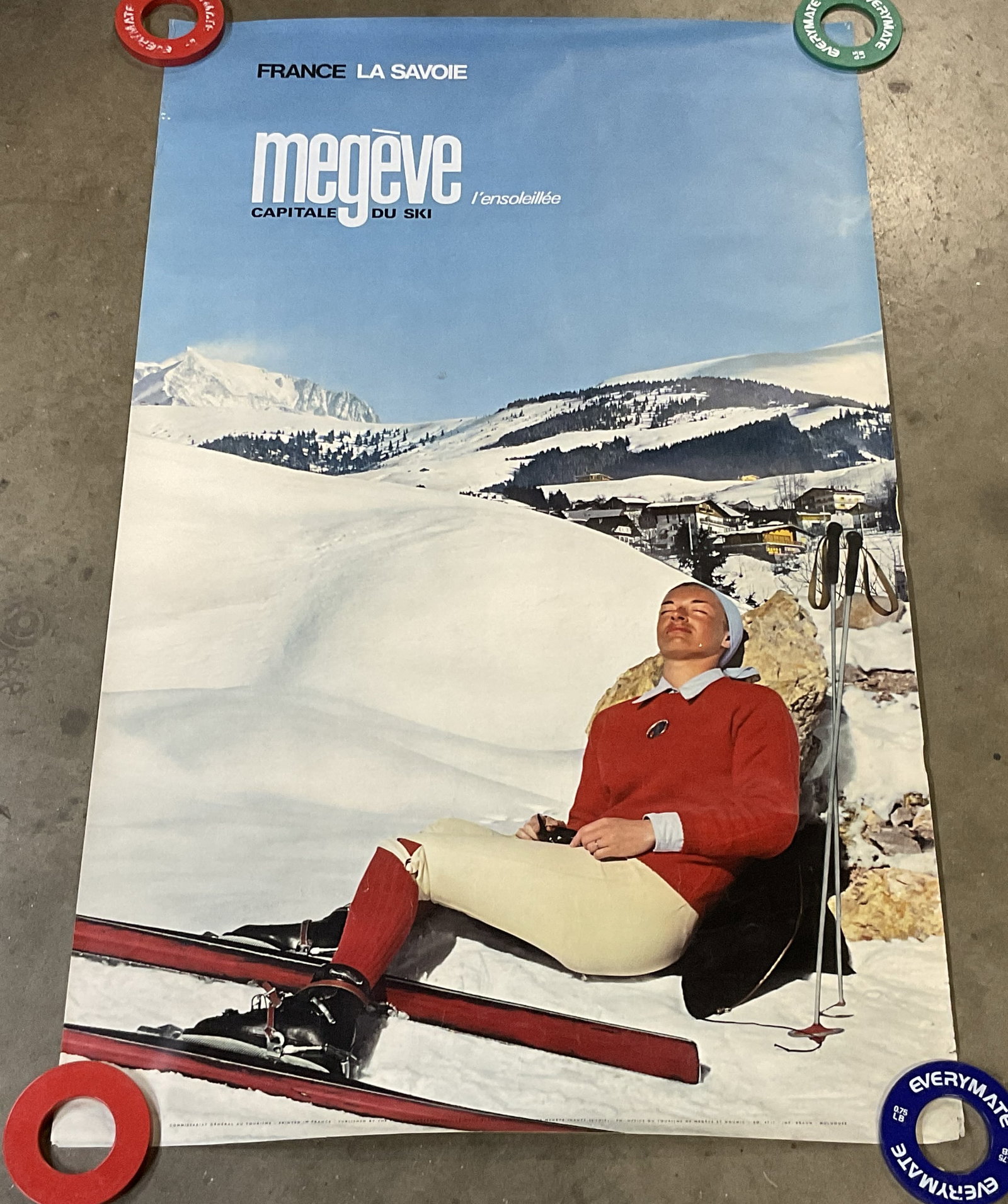 VTG 1960s Mageve Travel Poster FRANCE 39in: Vintage 1960s Mageve Travel Poster. Printed in France. Published by the French Government. Some wear consistent with exposure. Measures app 39in L x 24in W. Vintage, 1960s, 60s, 60s Posters, Mageve, T