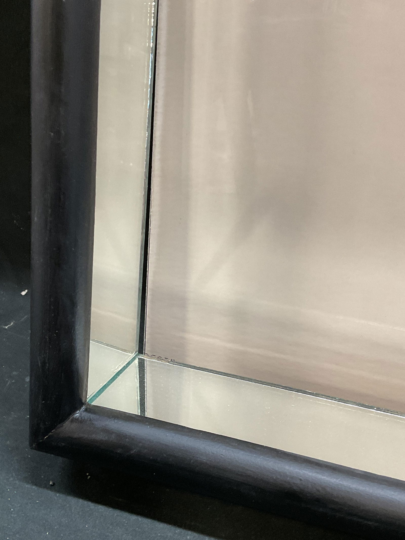 Pair Black Wood Mirrored Shadowbox Frames - 4