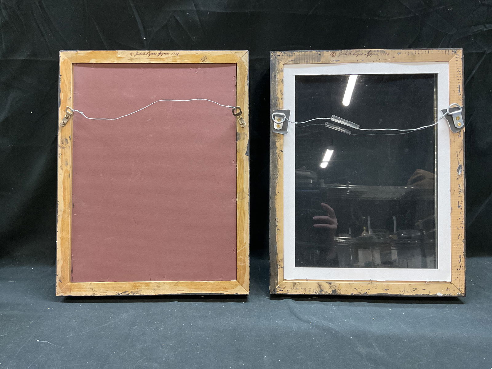 Pair Black Wood Mirrored Shadowbox Frames - 6