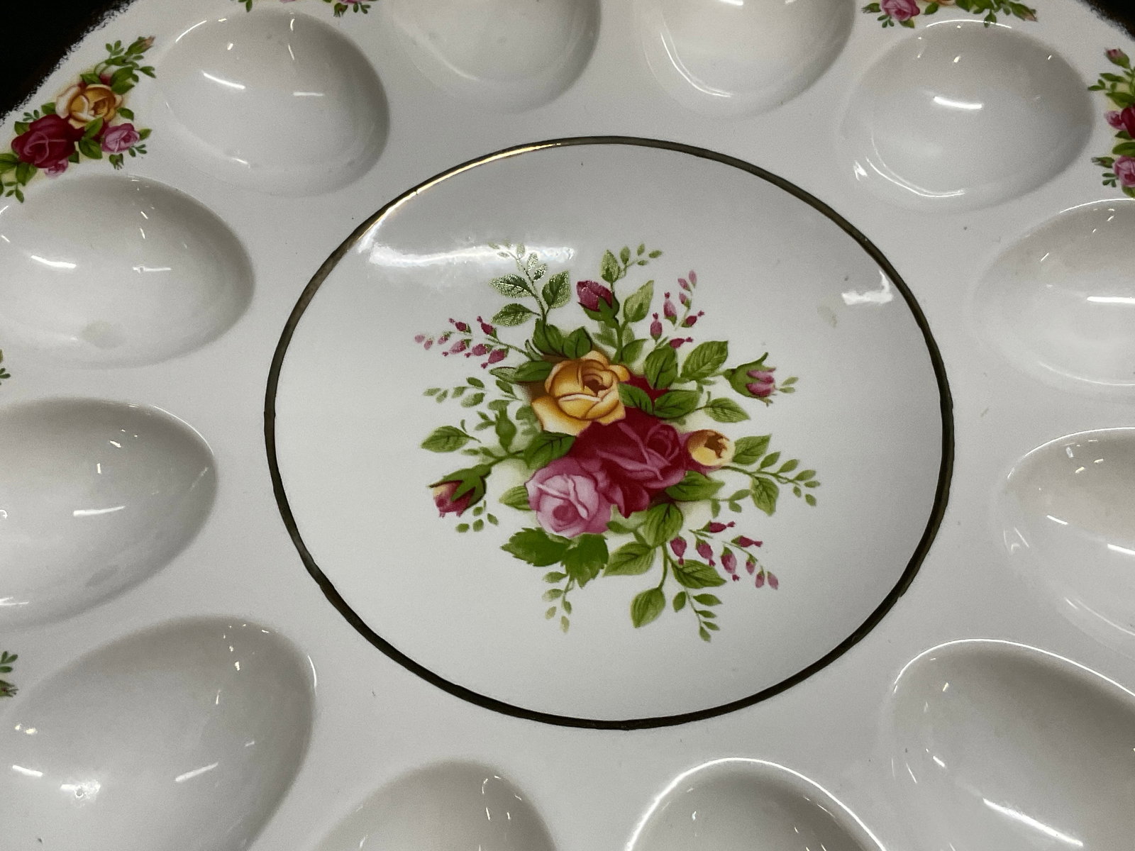 1962 Royal Albert Deviled Egg Platter - 5