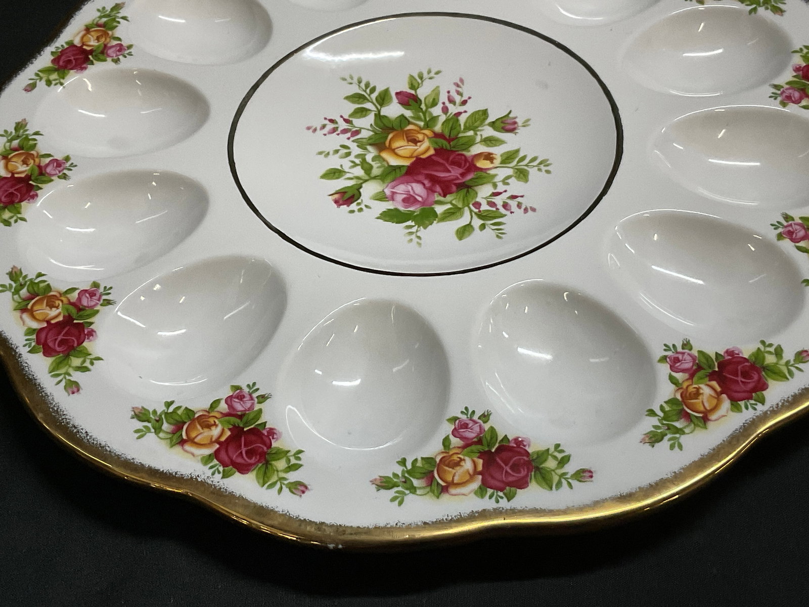 1962 Royal Albert Deviled Egg Platter - 6