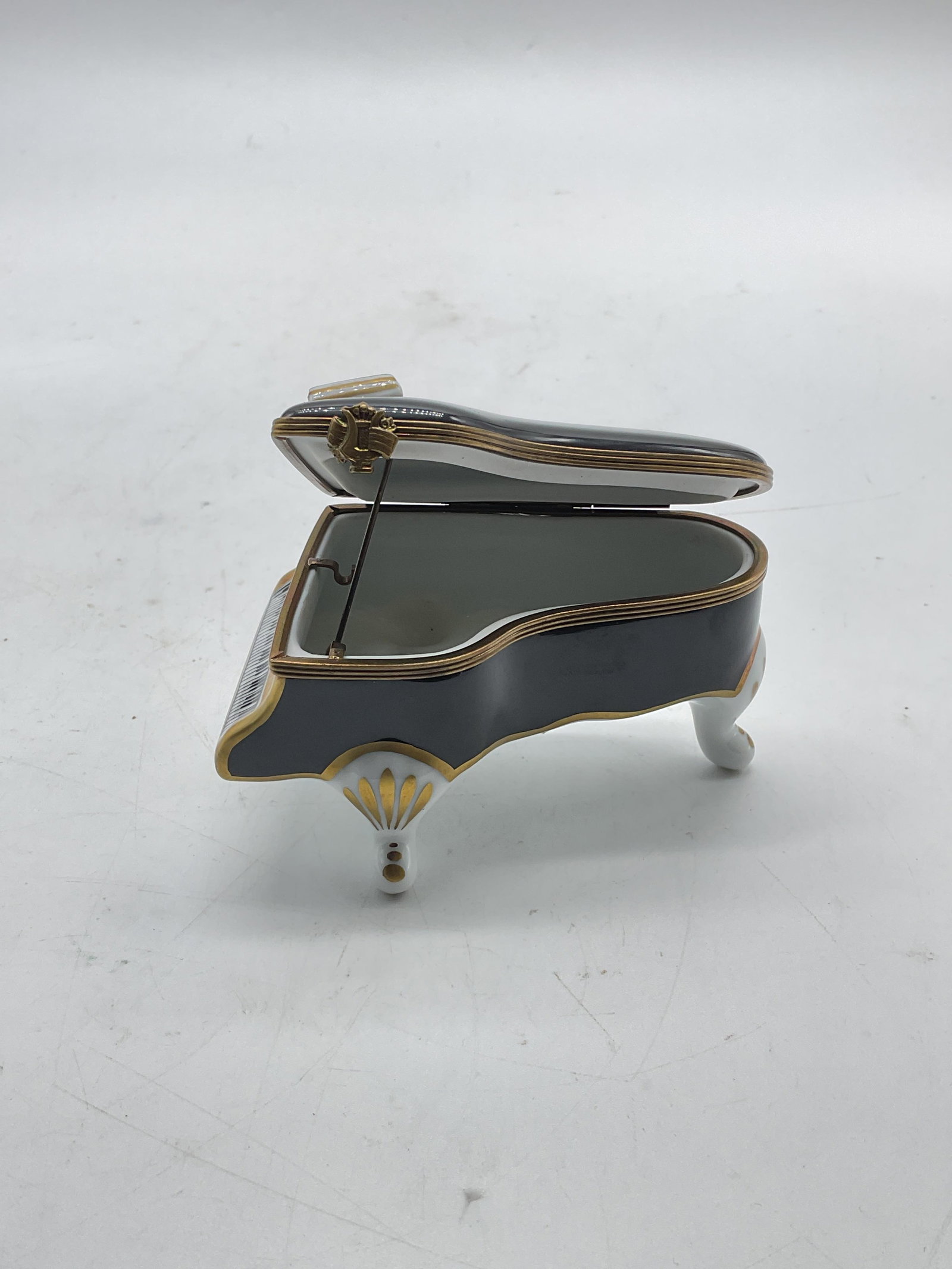 Limoges Porcelain Piano Trinket Box France - 3