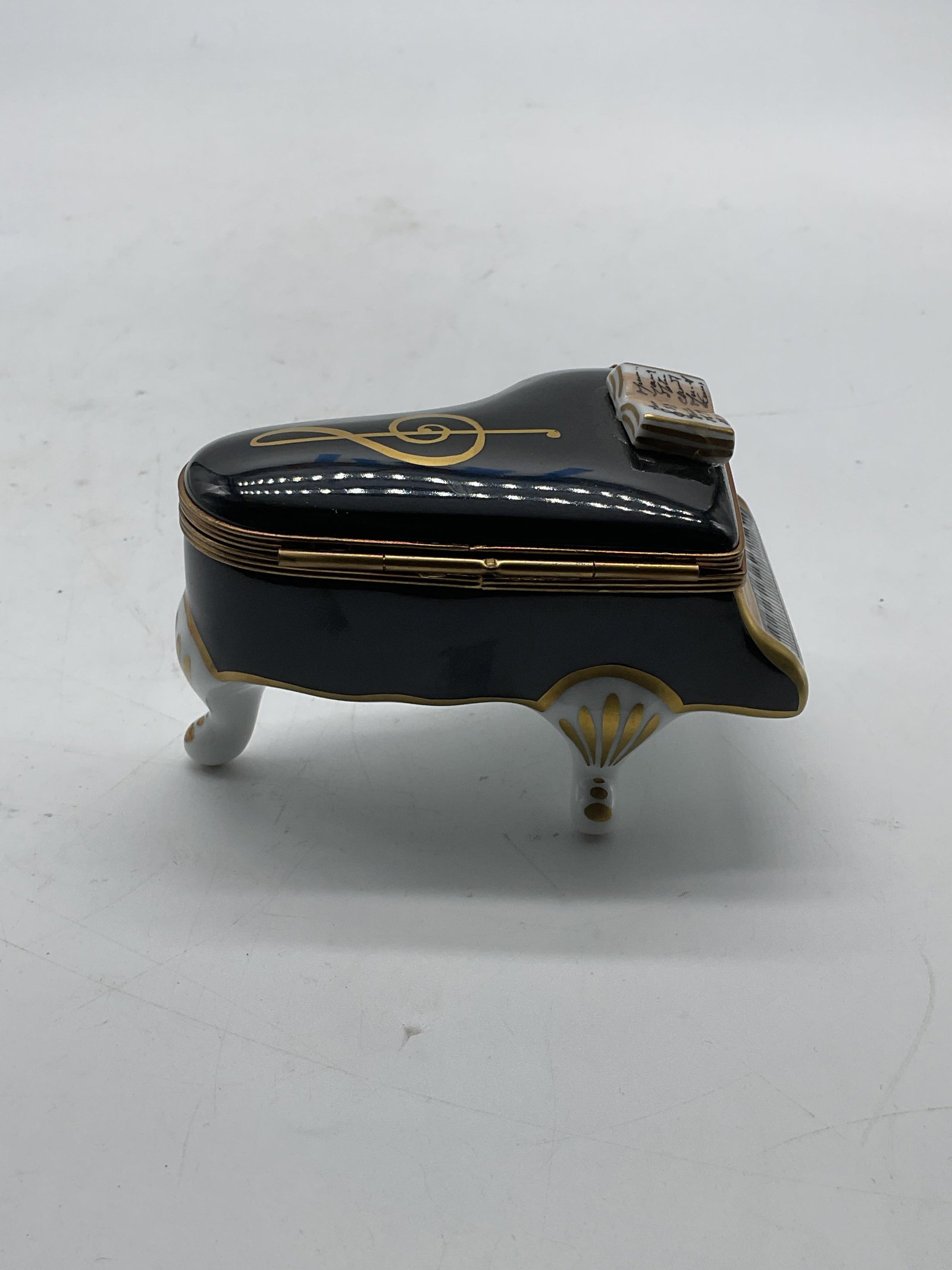 Limoges Porcelain Piano Trinket Box France - 5