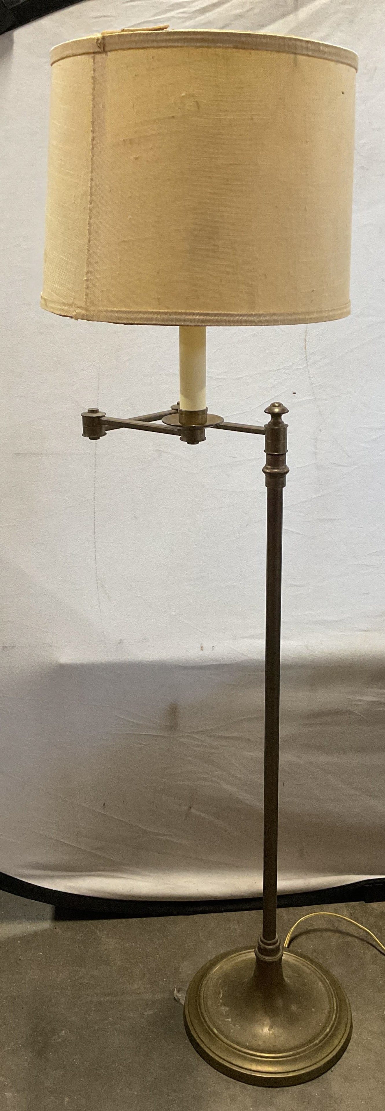 Vintage Brass Swing Arm Floor Lamp (1 of 6)