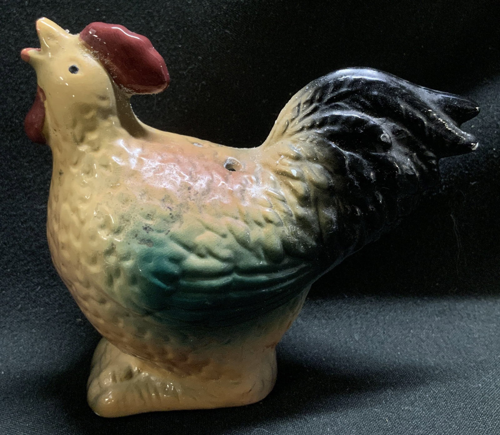 Vtg Ceramic Rooster Salt Shaker CA (1 of 6)