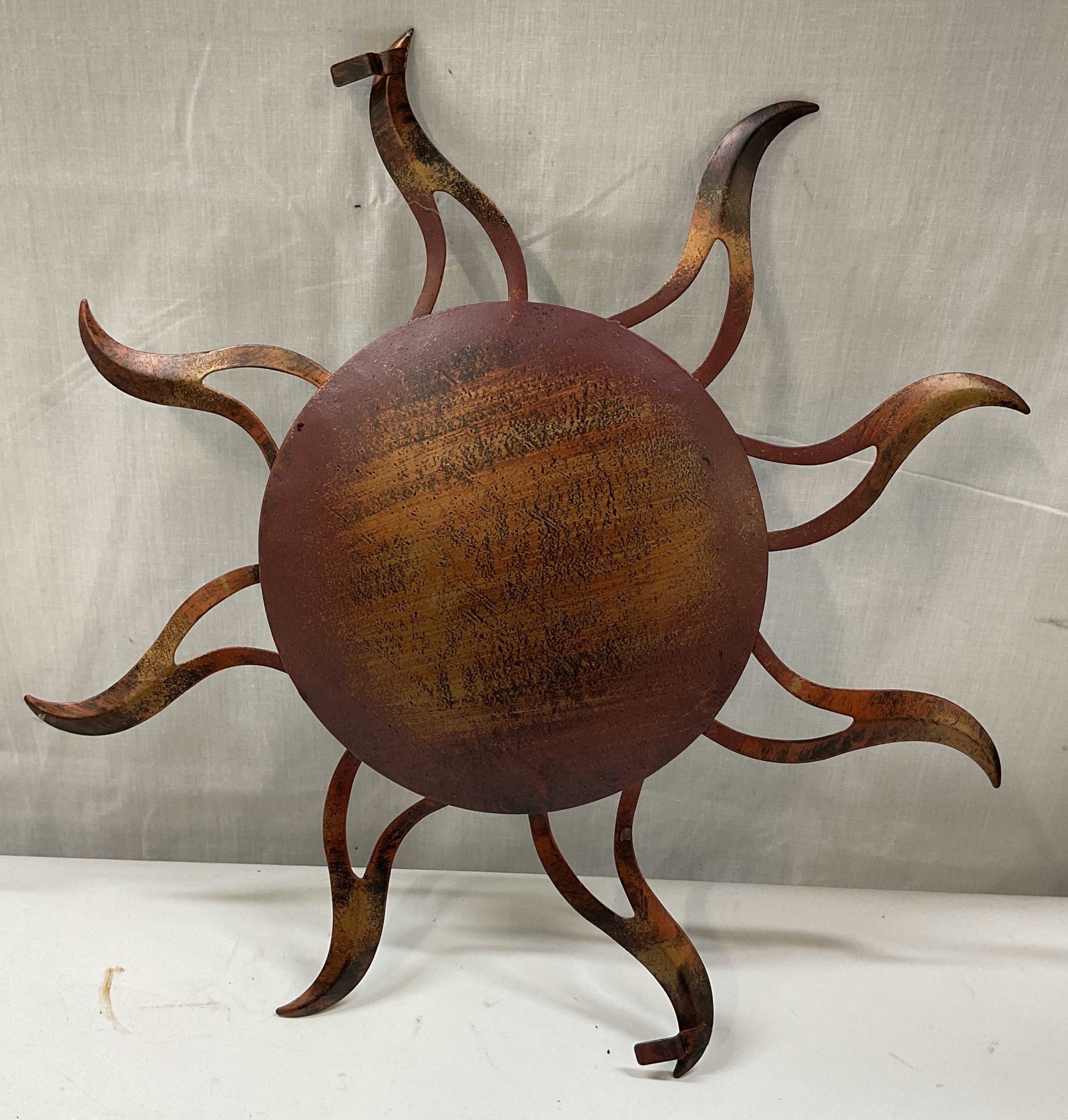 Vintage Copper Toned Metal Sun Wall Decor (1 of 7)